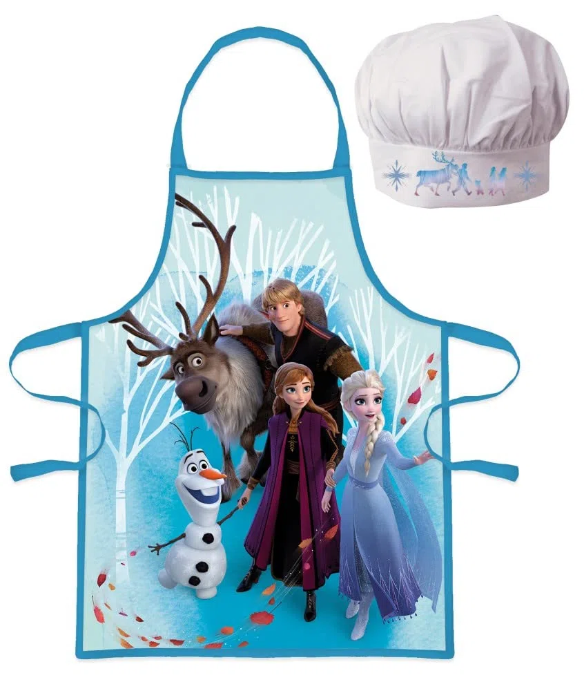 Grembiule Cucina Bambina, Set Chef e Cappello, Vestito Cuoco Bambino, Grembiule e Cappello regolabile per pittura, Costume Cuoco Bambino, Elsa-2