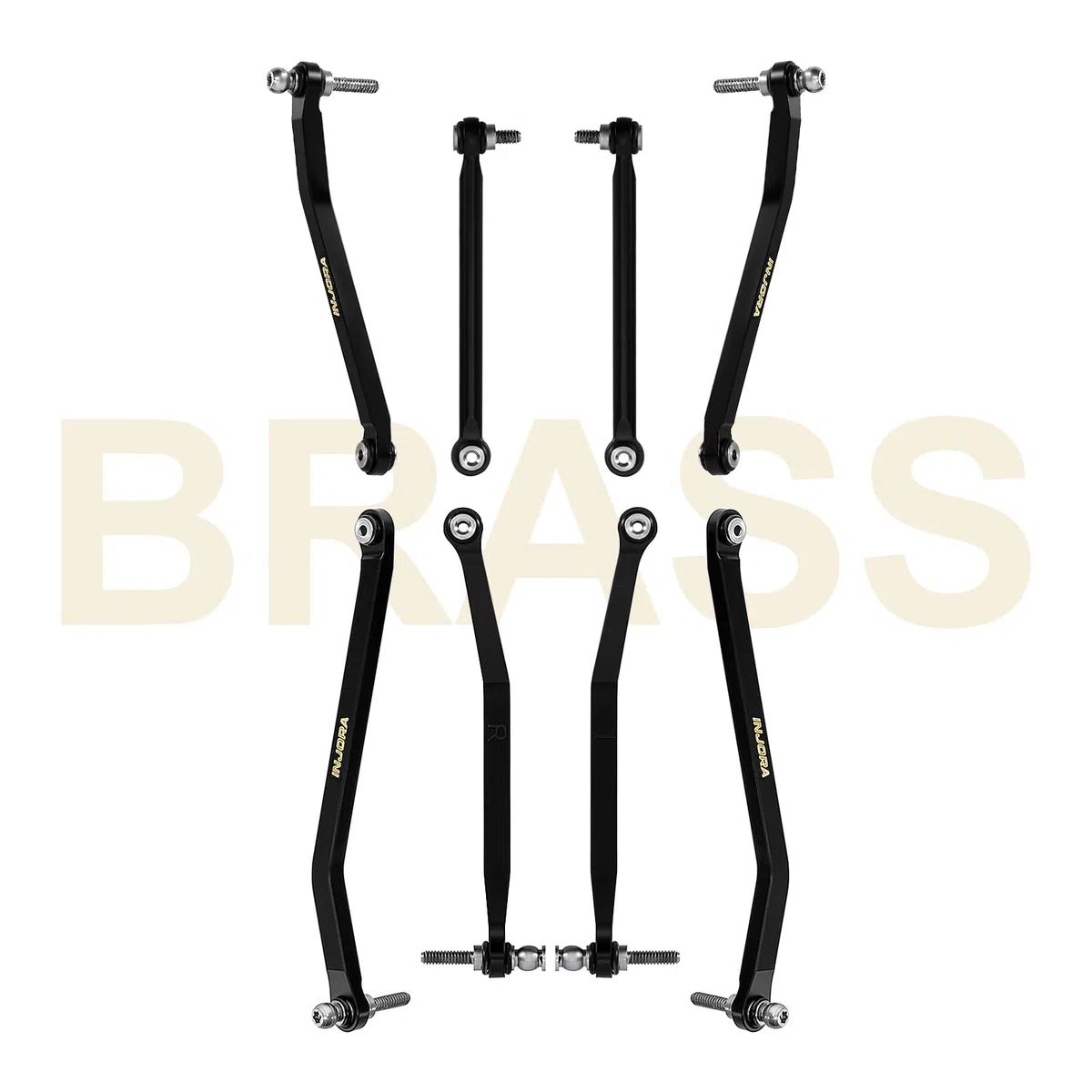 INJORA Collegamenti Telaio Alte Sfalde in Ottone con Rivestimento Nero per 1/30 Axial SCX30