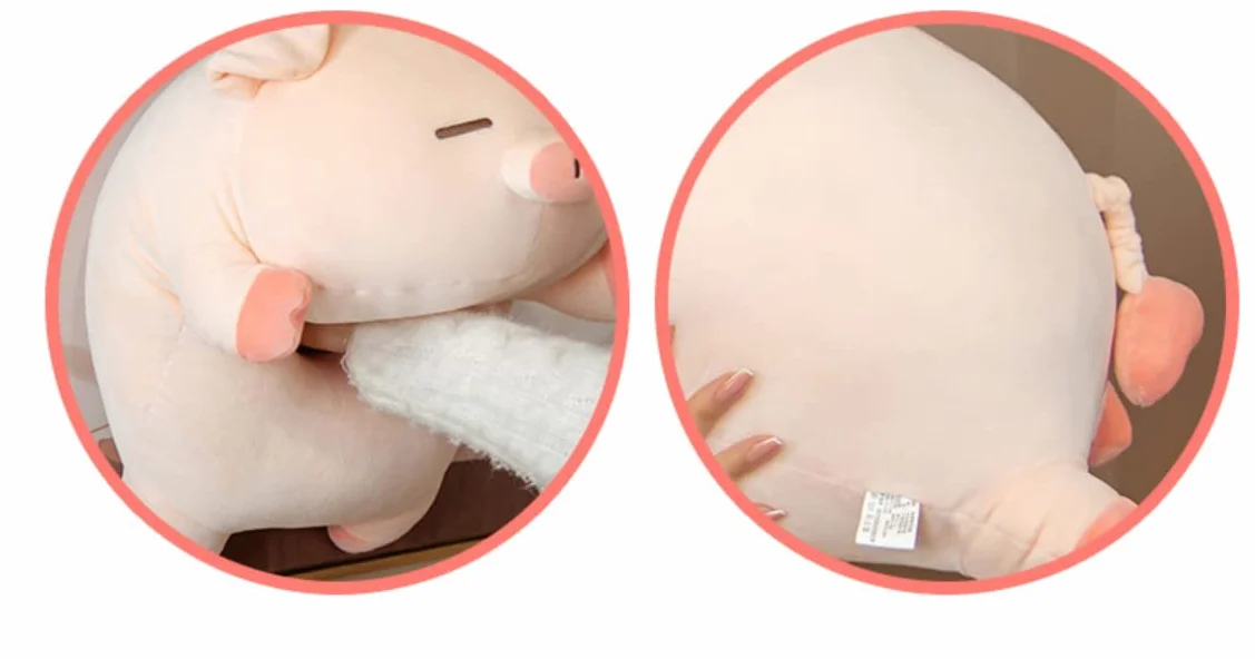 Peluche a forma di maiale, 50 cm, Kawaii, a forma di maiale, grazioso cuscino in peluche da abbracciare, per bambini, morbido e grasso, per ragazze e ragazzi (occhio rotondo)