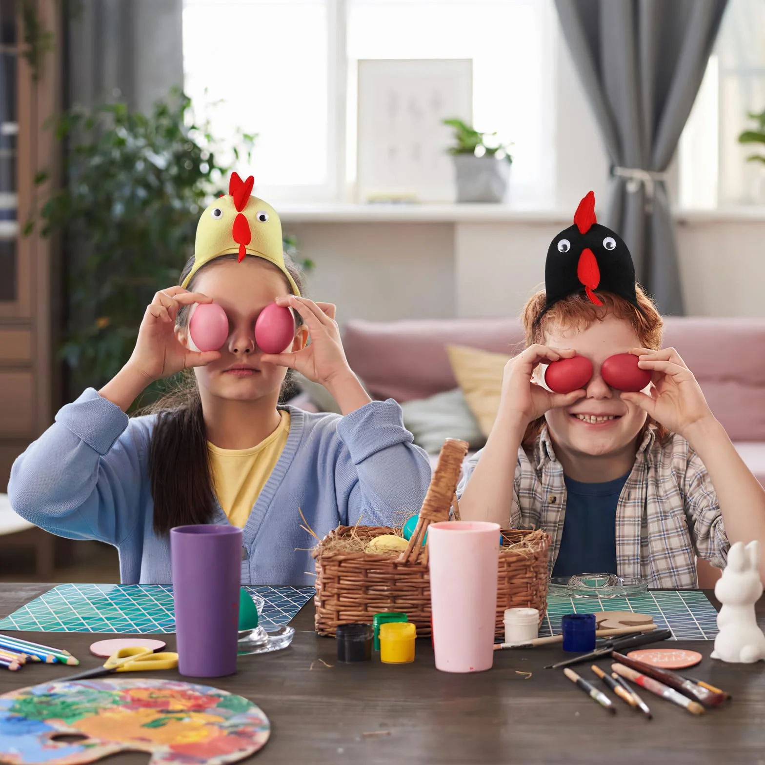 4 cerchietti per capelli a forma di, per Pasqua, per capelli con animali, per travestimenti e cosplay, colore casuale