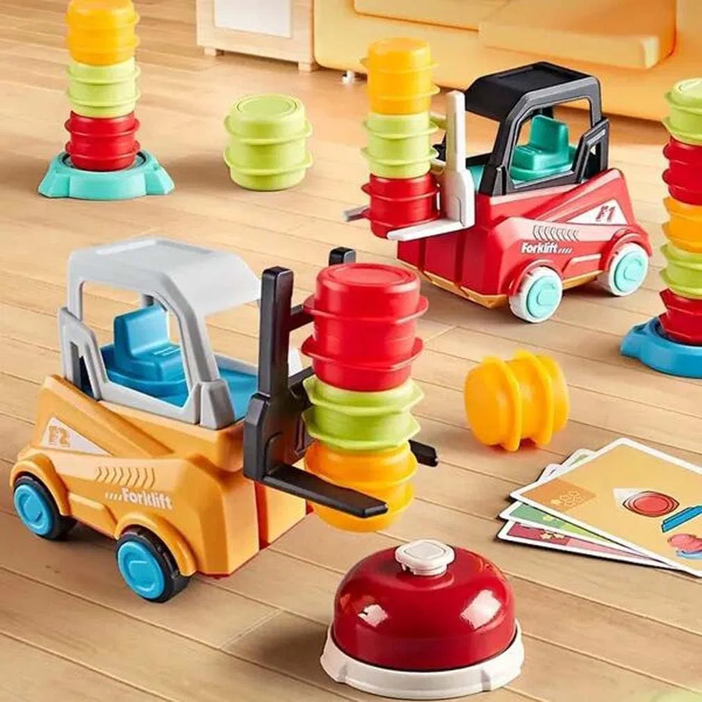 Engineer Forklift Trasporto Game, Ingegnere Carrello elevatore Gioco di Trasporto, Bambini Ingegneria Truck Carrello elevatore Pressa Pala Giocattolo Auto Tuta Istruzione Accatastamento