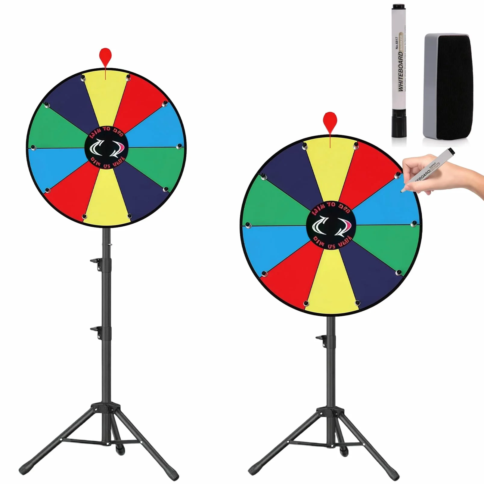 Ruota della Fortuna Cancellabile, Ruota della Fortuna 24 Pollici, della da Girare, della con 14 Scomparti, per Giochi di Lotteria, Giochi di Parol