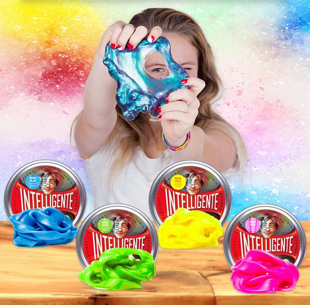 Plastilina intelligente – si illumina al buio – rosa fluo – senza BPA e glutine – 40 g