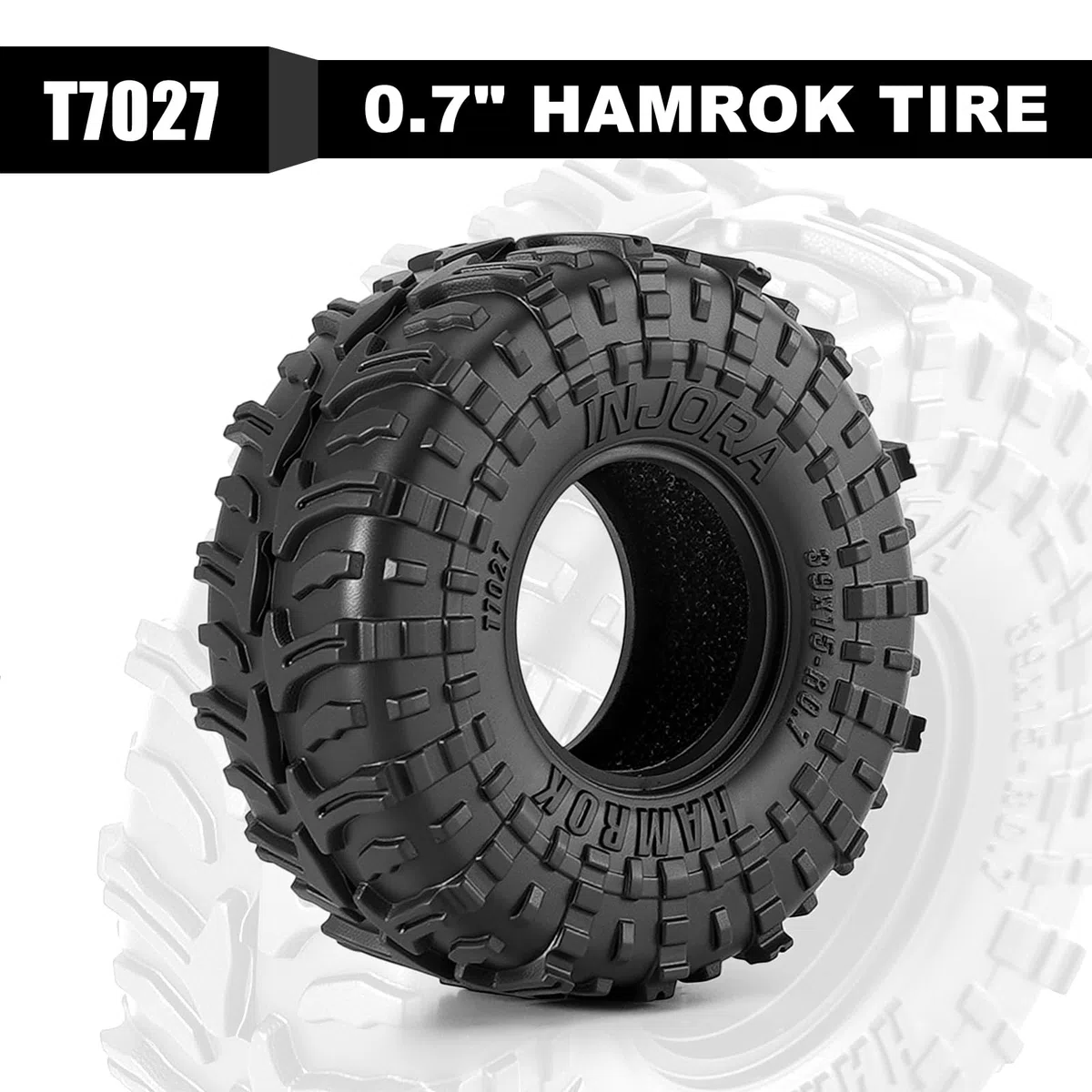 INJORA Pneumatici Hamrok da 0,7 pollici, 39 x 15 mm, per 1/30 Axial SCX30 (T7027)