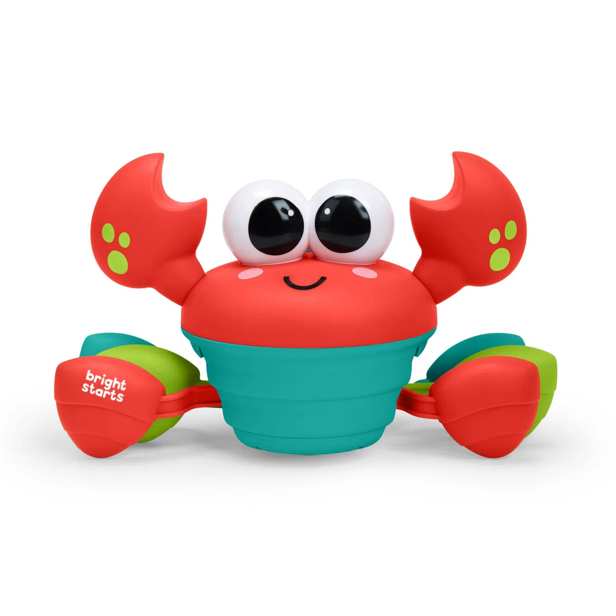 Bright Starts Rockin' Crawling Crab, Granchio che Cammina, Giocattolo Interattivo con Musica e Balli Sensori Ostacoli, Stimola Motricità e Gattonamento Neonato, Adatto dai 6 Mesi in Su