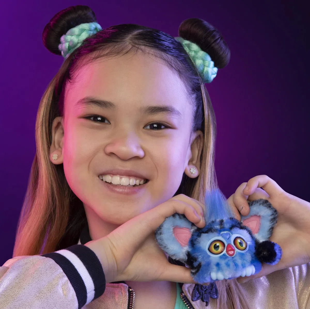 Furby Furblets, KPOP Demon Hunters, Derpy la Tigre, Mini Giocattolo Peluche elettronico da 7,6 cm collezionabile