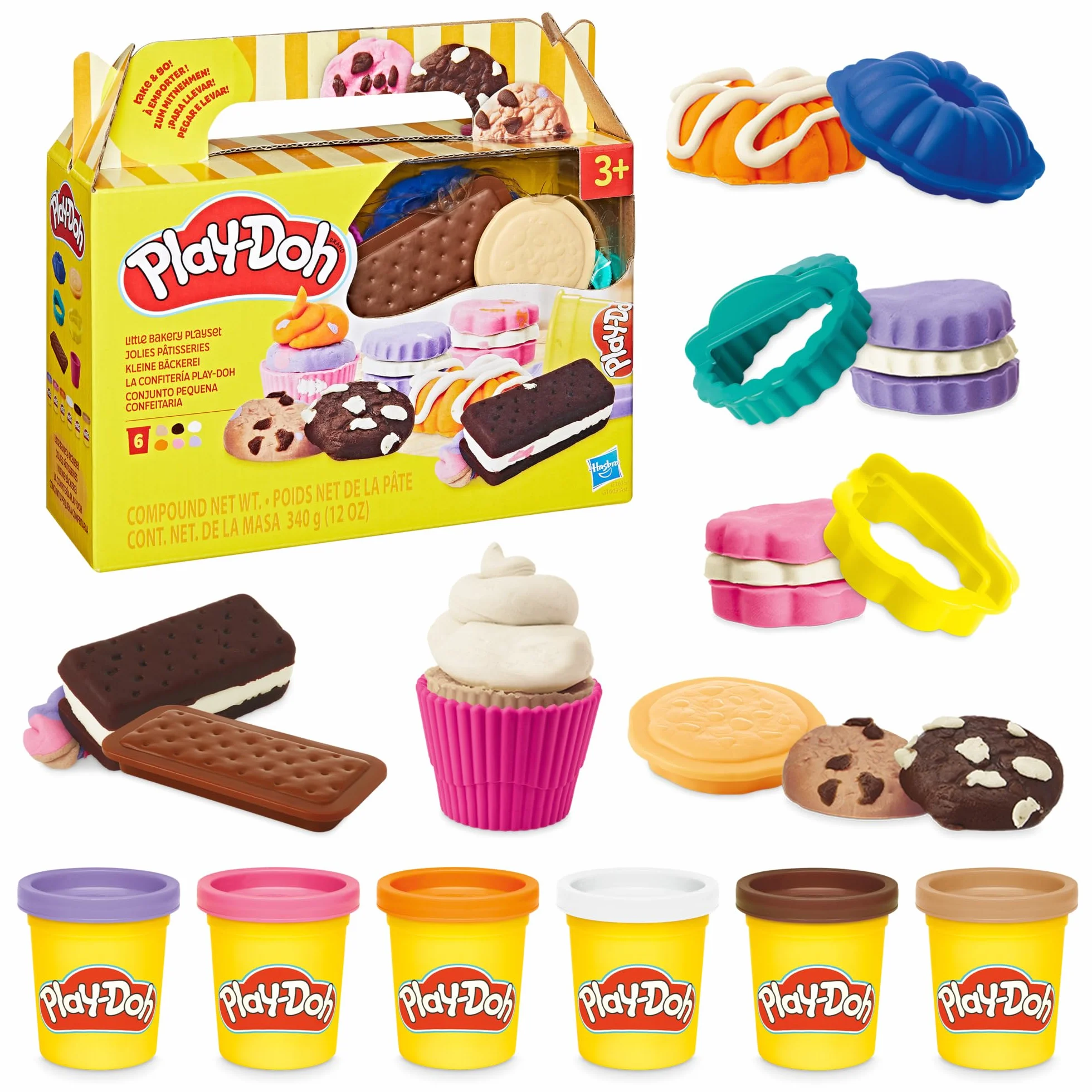 Play-Doh Hasbro, Playset Piccola Pasticceria, Arti e Mestieri Creativi per Bambini e Bambine dai 3 Anni in su, Ottima Idea Regalo, Include 6 Vasetti di Pasta Modellabile e Accessori