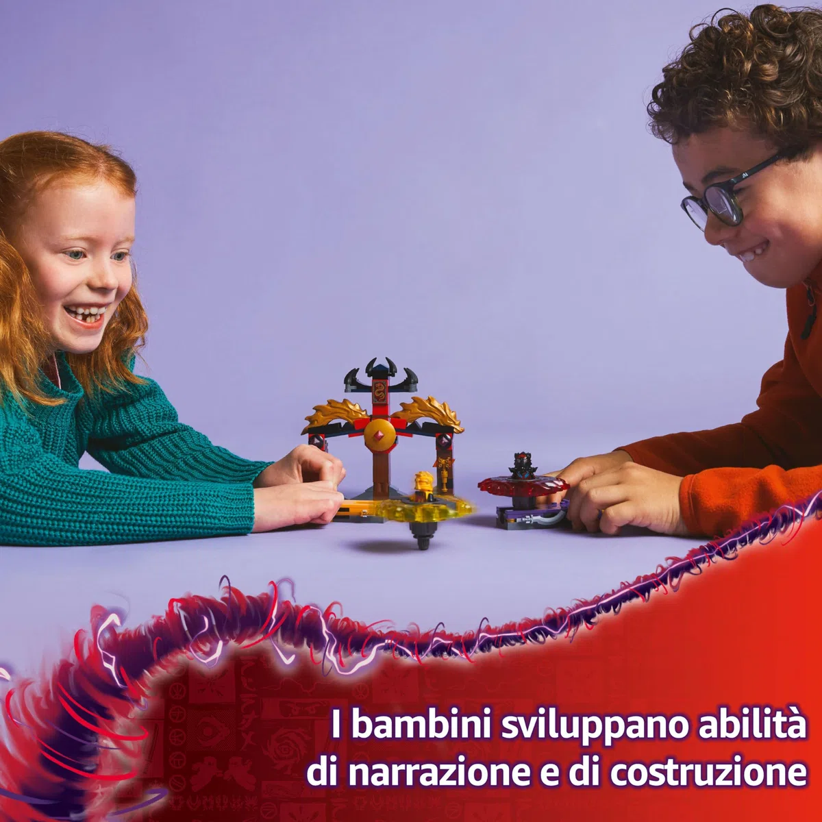 LEGO NINJAGO Battle Pack Draghi dello Spinjitzu - 2 Trottole Giocattolo, Tempio Costruibile, Elementi di Potere e 2 Minifigure, Giochi per Bambini e Bambine da 6 Anni da La Rivolta dei Draghi 71826