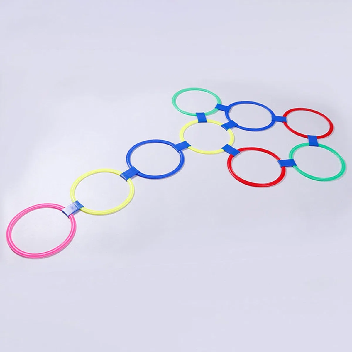 Gioco della Campana con Anelli, Campana con Connettori, età 3+, Set da Gioco per Bambini, Giocattolo Durevole, Allenamento di Agilità, Campana Colorat, 42 cm 10 Anelli