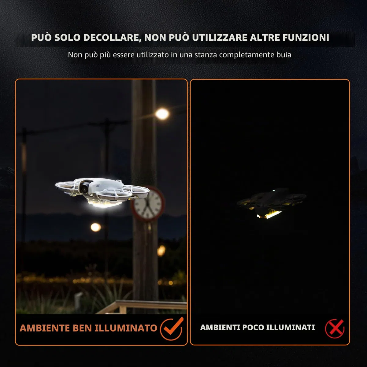 STARTRC Neo Chassis Gamba Estesa Pieghevole con Luci LED Flash Carrello di atterraggio per DJI Neo Accessori
