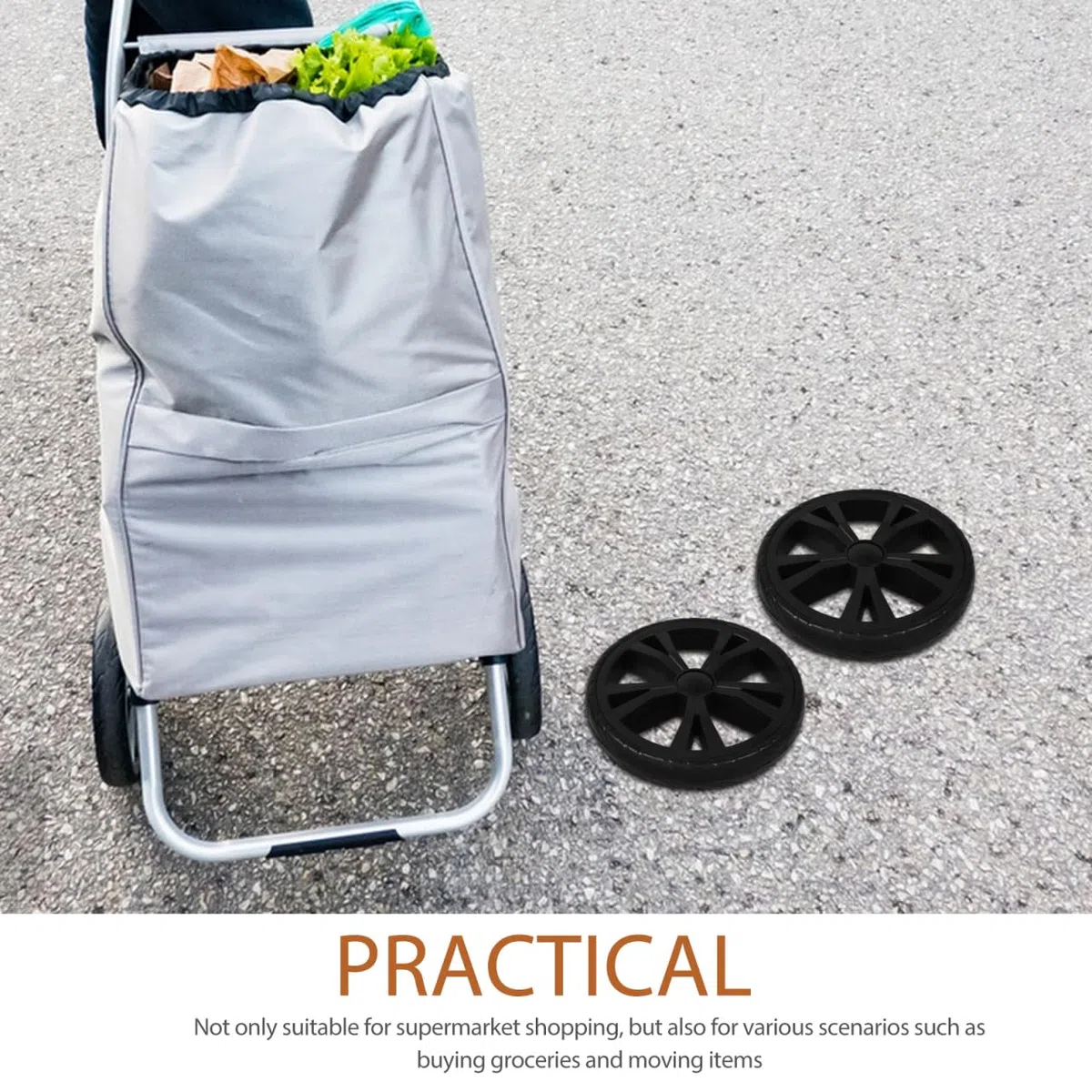 2pezzi Ruote Per Carrello Della Spesa Ruote Sostitutive Per Carrelli Pieghevoli Con Capacità Di Salire Scale Resistenti Per Carrelli Della Spesa E