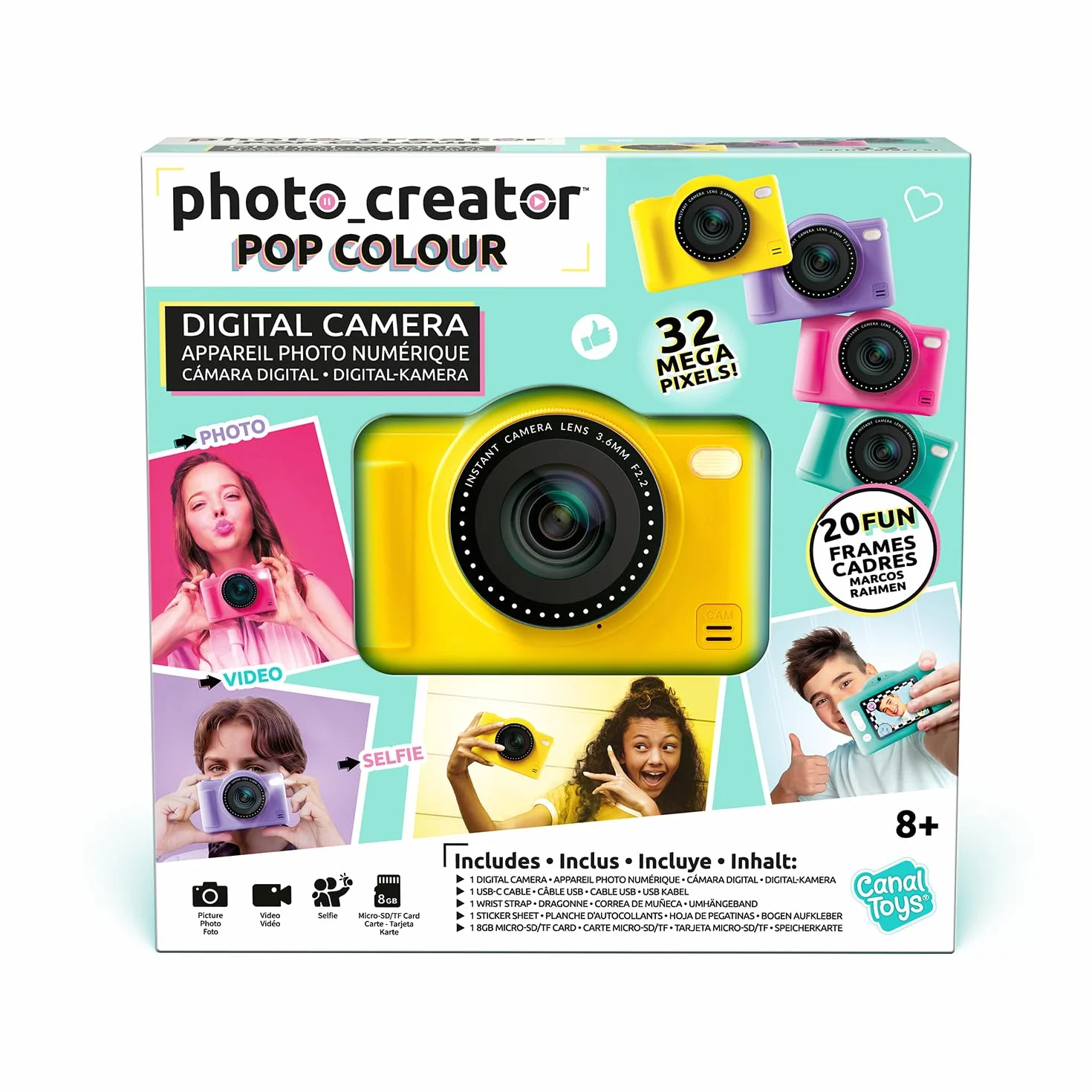 Canal Toys - Photo Creator -Appareil Photo Numérique Pop Couleur Jaune- Avec carte SD 32Go incluse