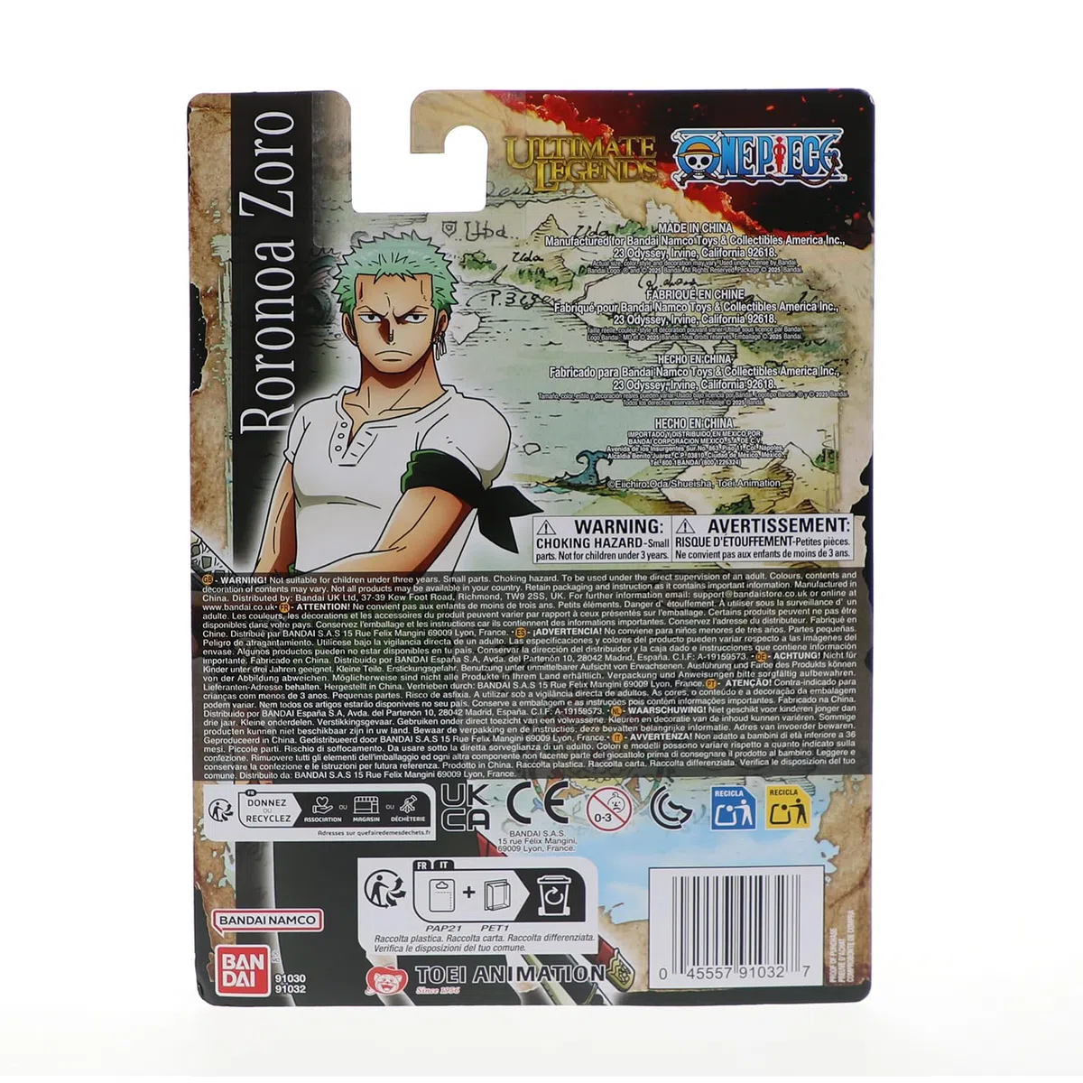 BANDAI - Ultimate Legends HD - Figurina One Piece 12 cm - Roronoa Zoro - Licenza ufficiale One Piece - Figurina articolata Zoro - Giocattolo per bambini 4 anni e + - VE91032