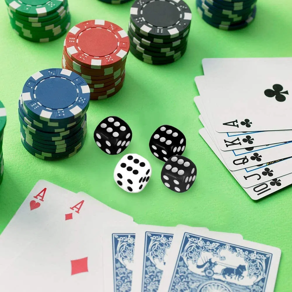 powerking Set di Dadi,100 Pezzi Nero Bulk Game Dices per Gioco di Dadi Tensies, Gioco da Tavolo, Gioco di Matematica, bomboniera, Angolo Rotondo a 6 Lati da 16 mm (Nero)