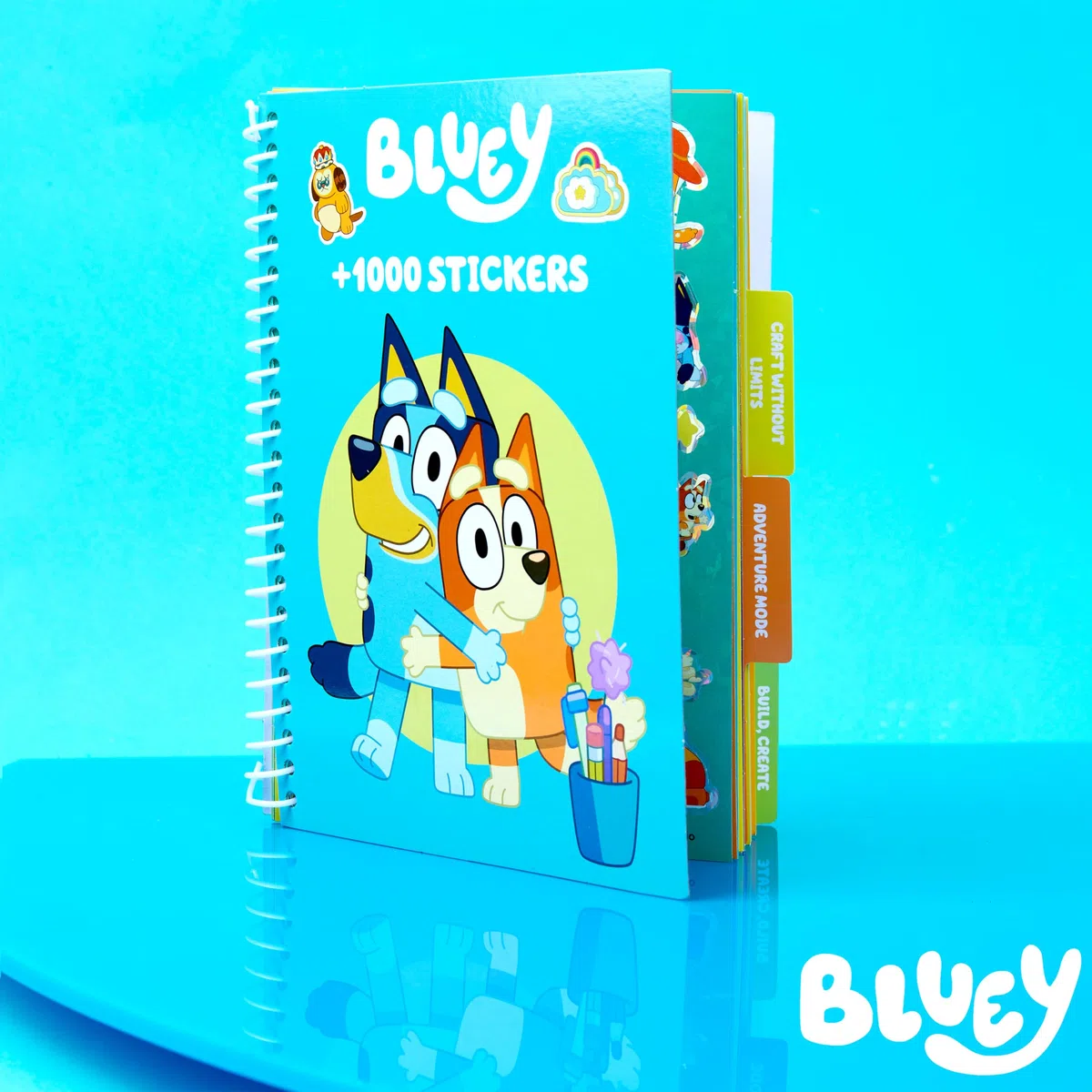 Bluey Libri Adesivi Bambini Libro Stickers + 1000 Adesivi per Scrapbooking Attivita Creative per Bambini Idea Regalo