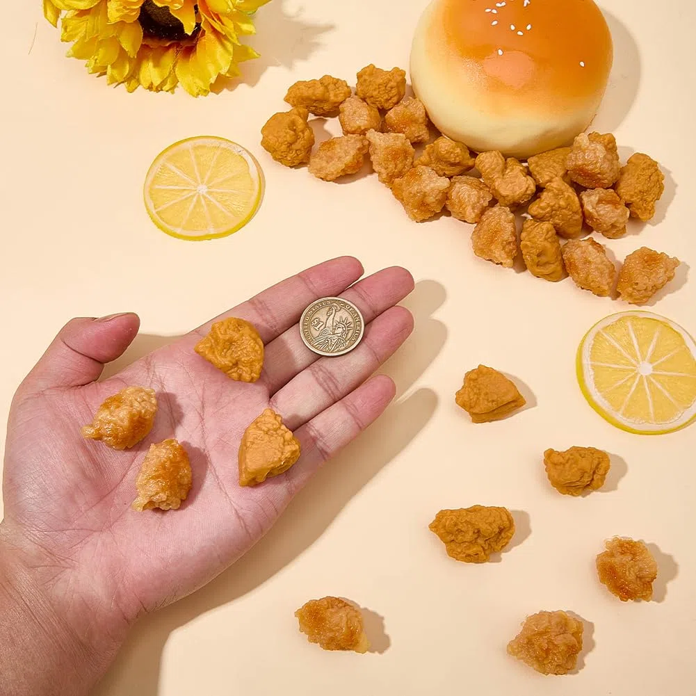 SUNNYCLUE 30 pezzo di Pollo Fritto Artificiale MoDellso Realistico Cibo Pollo Fritto Simulato Popcorn Finto Finto MoDellsi di Cibo Artificiale per La Decorazione di Feste In Cucina Domestica Fotografi
