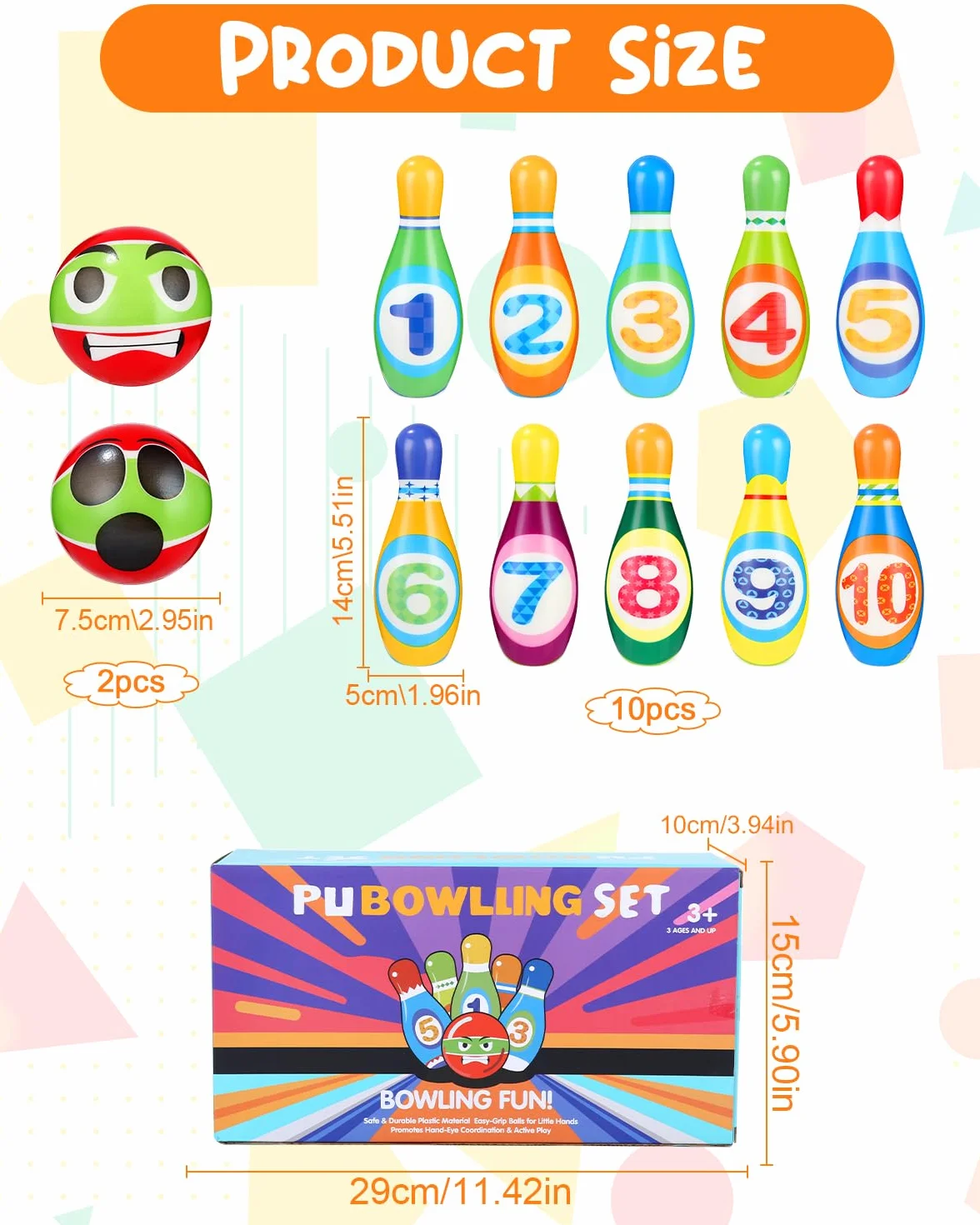 Set da 12 pezzi da bowling per bambini, con bowling e borsa per il trasporto, giocattolo per lanciare lattine, mini giocattolo per interni ed esterni, a partire da 2 3 4 5 6 anni, per bambini