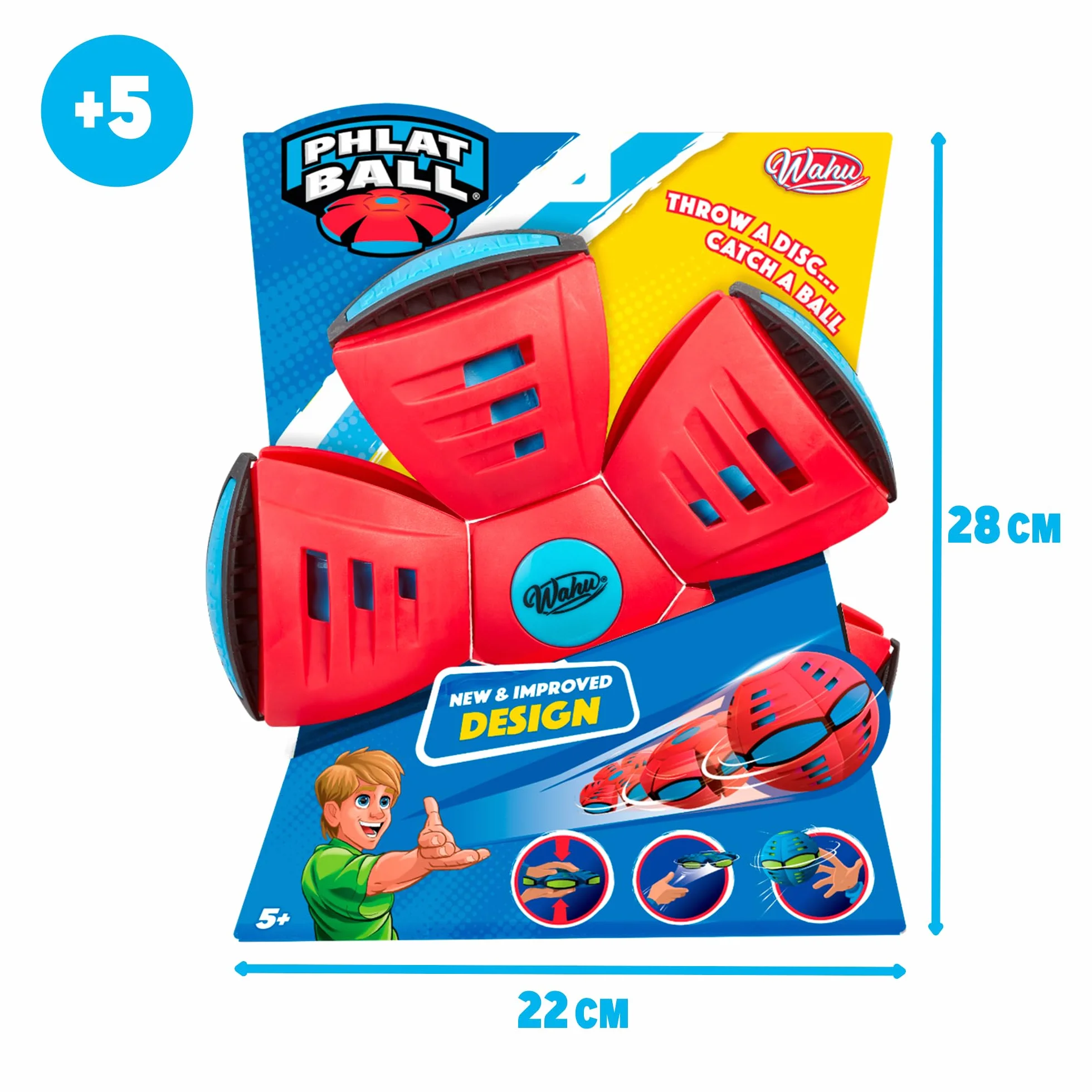 Bizak Phlat Ball Colore Rosso, Disco e Palla 2 in 1 schiacciabile e Portatile, Lancia Come Disco e Cattura Come Palla, Giocattolo Attivo per Esterno, per Bambini dai 5 Anni (6551614-1)