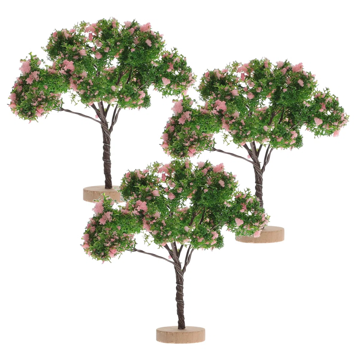 3 Pezzi Mini Alberelli in Miniatura Di Paesaggio Verde Basato Su Alberi Da Strada Albero Finto Da Tavolo Di Sabbia