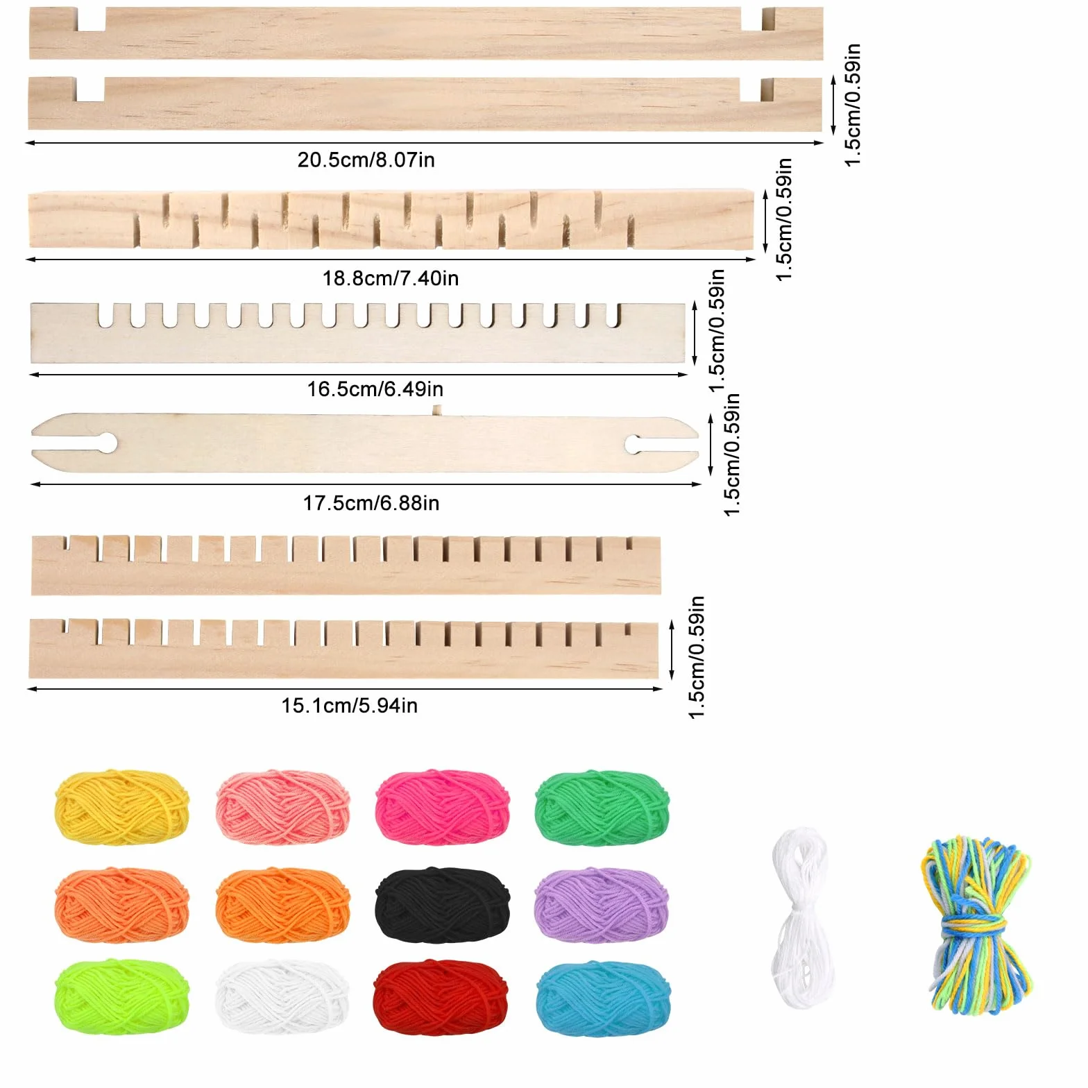 VQBKHO Set per Tessitura per Bambini, Telaio in Legno Fai da Te Set di Telaio in Legno per Bambini Telaio per Tessitura in Legno Telaio per Scuola di Tessitura