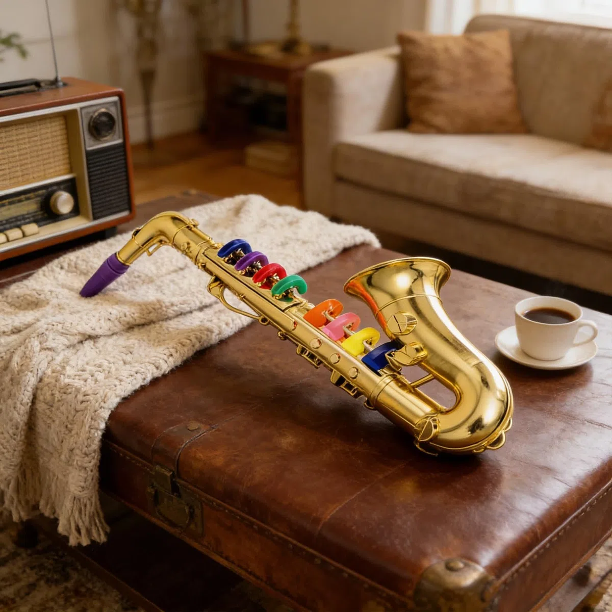 Sassofono Giocattolo | Strumento Musicale Per Bambini - Mini Sax Per Esercitarsi, Strumento Musicale Adatto Ai Bambini, Giocattolo Ritmico Durevole, Layout Dei Tasti Facile Da Usare