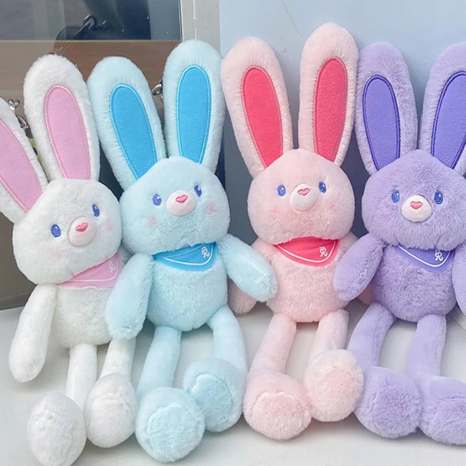 Peluche a forma di coniglio estraibile, divertente giocattolo interattivo a forma di coniglio con orecchie e zampe estraibili, giocattoli a forma di coniglio pasquale estraibile (D)