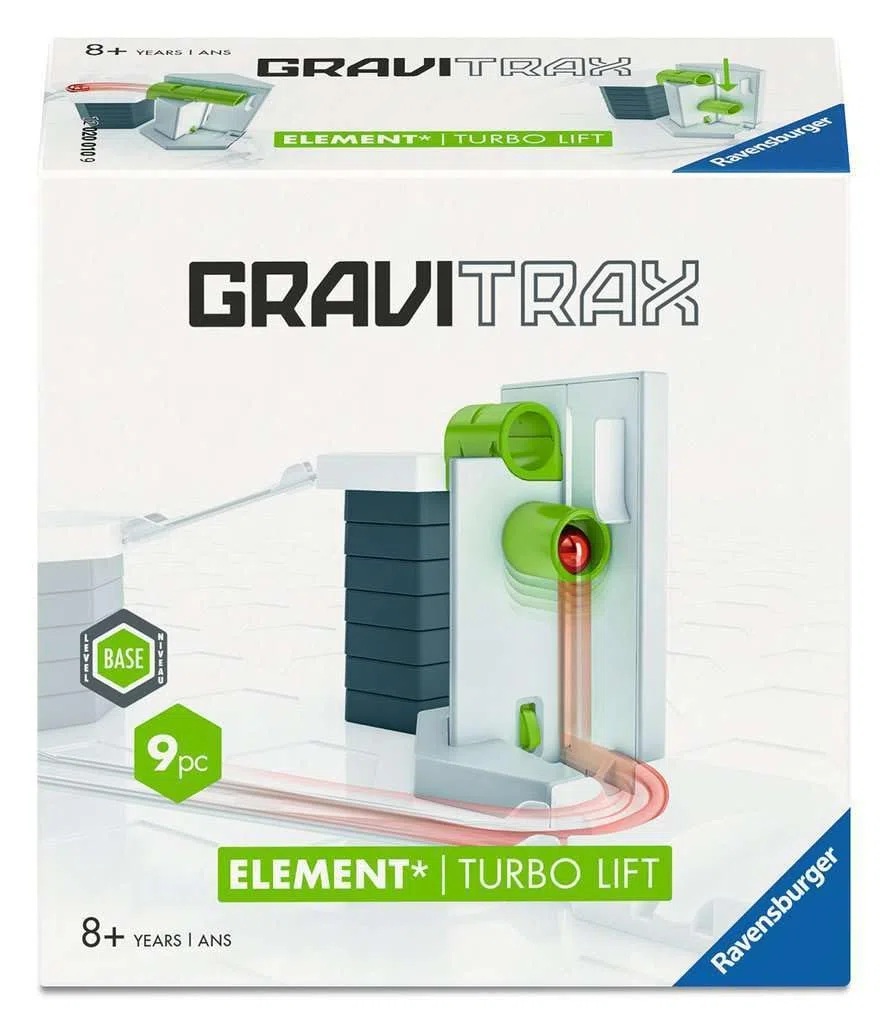Ravensburger - GraviTrax Element Turbo Lift, Solleva e riporta la biglia in alto, Accessorio pista biglie 9 pezzi, Gioco STEM 8+ anni e adulti, Non giocabile da solo, Compatibile con tutti i GraviTrax