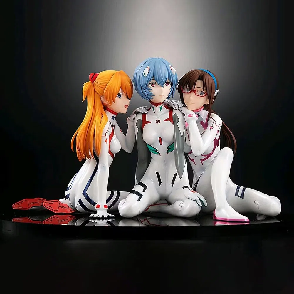 Zhongkaihua Ayanami Rei Mari Makinami Illustrious Asuka Langley Soryu Figura, statuetta anime modello in PVC case computer decorazione da scrivania da collezione (8 cm)