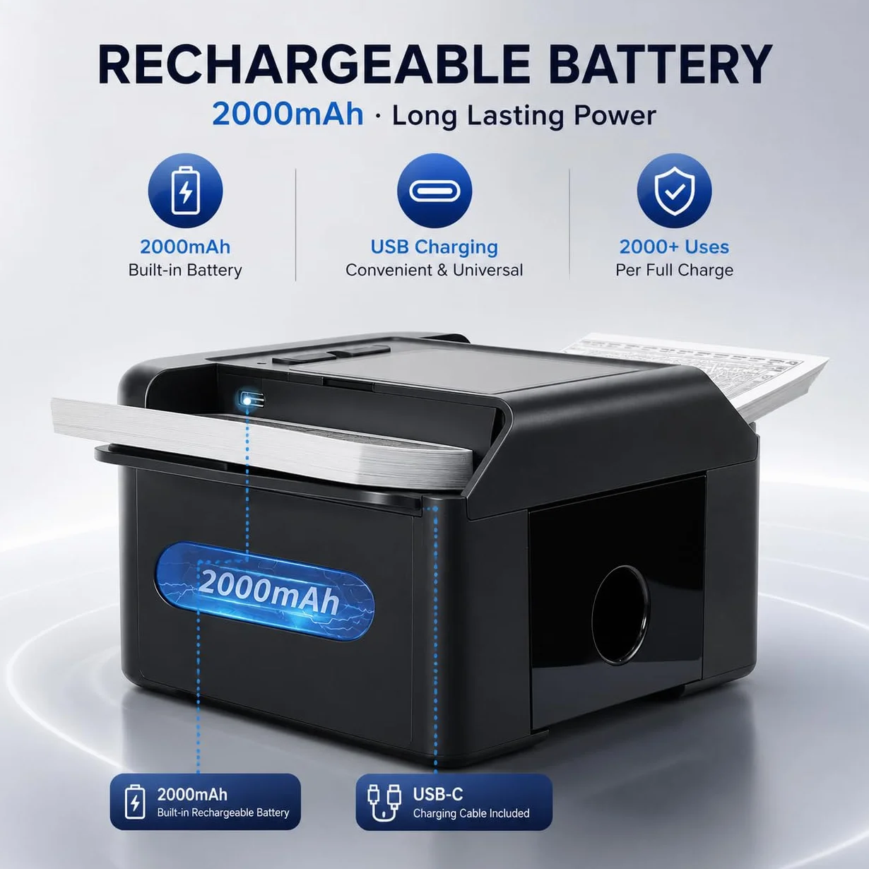 Mescolatore Automatico di Carte, Mischia Carte con Batteria Ricaricabile 2000mAh, Miscelatore a Basso Rumore per Poker, Uno, Skip Bo (Nero)