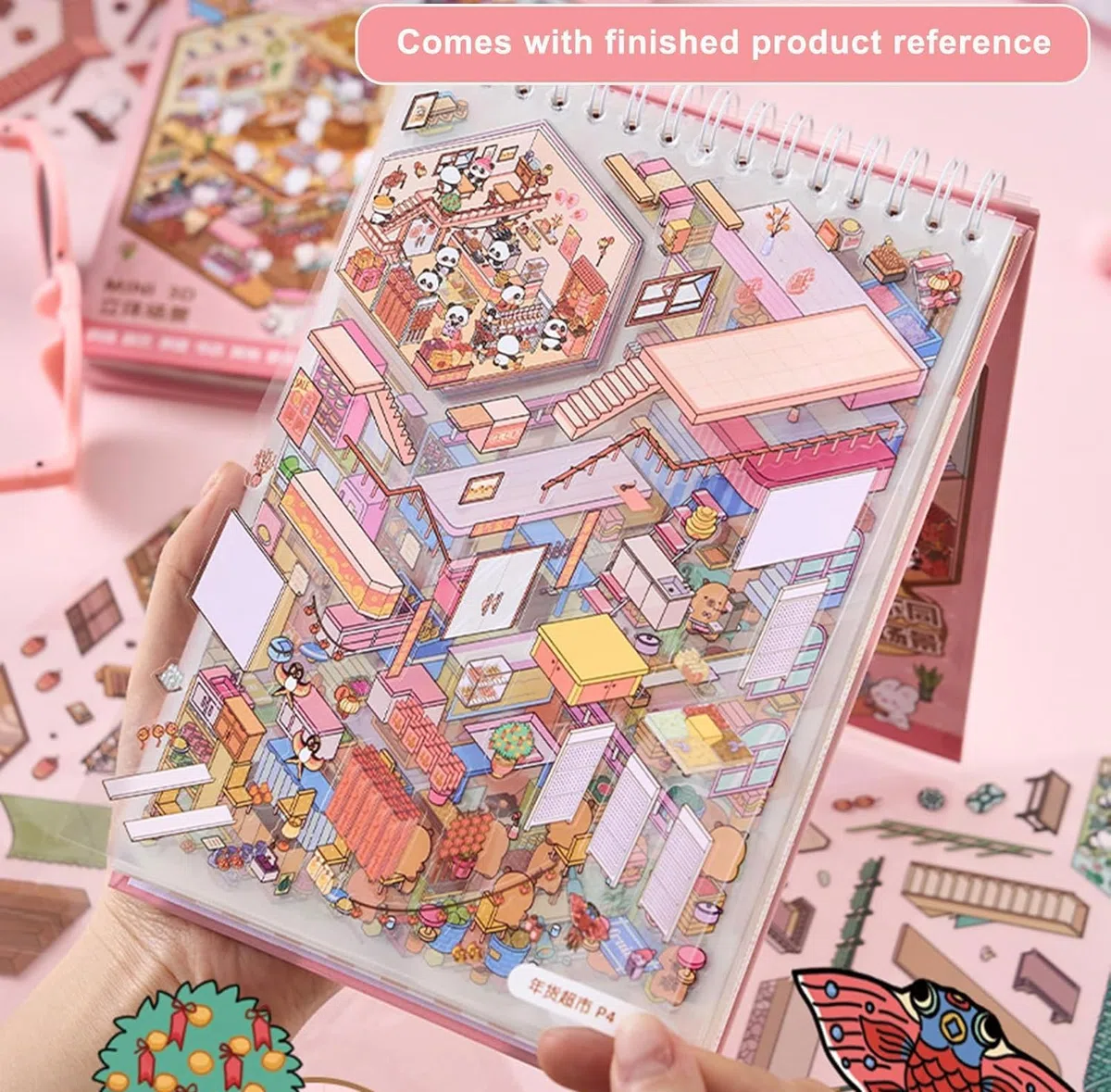 20 Set Adesivi di Scena, Adesivi 3d Adorabili Adesivi 3D Stress Sollievo Con Una Pinzetta,3D Sticker Kit di Adesivi per Casa in Miniatura per Adulti, Bambini