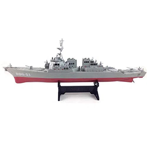 Distruttore Missilistico Guidato Modello di Nave Giocattoli Statici con Banco di Mostra Modello di Nave da Guerra Giocattoli Educativi DIY Hobby Regalo per Bambini