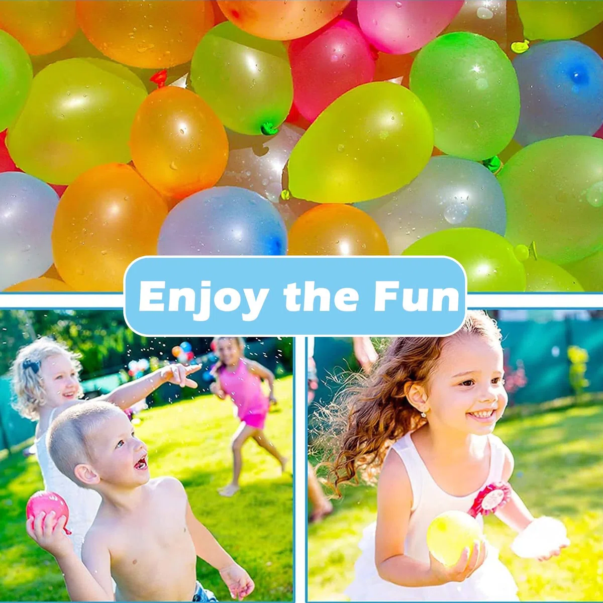 Funnity 555 Pezzi Palloncini D'acqua, Palloncini Acqua Autosigillanti, Viene Fornito con 4 Connettori per Rubinetto, Adatto per Giochi D'acqua Estivi, Feste in Spiaggia