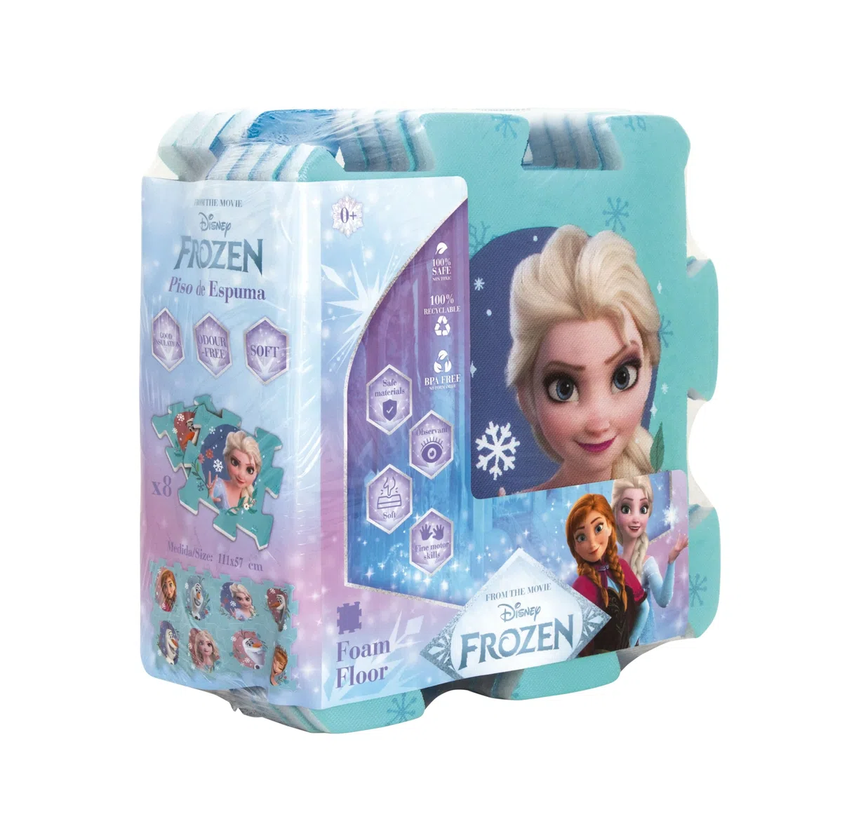 ARDITEX - Set di tappeti a forma di puzzle, realizzato in schiuma Disney Frozen - 111 x 57 cm - Colore azzurro