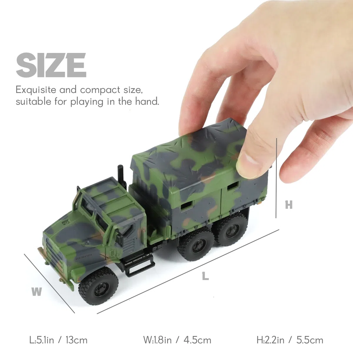 NUOTIE 1/64 tattico modello di camion militare corazzato auto militare MTVR MK23 veicolo medio in metallo pressofuso modello kit da collezione o regalo (verde mimetico)
