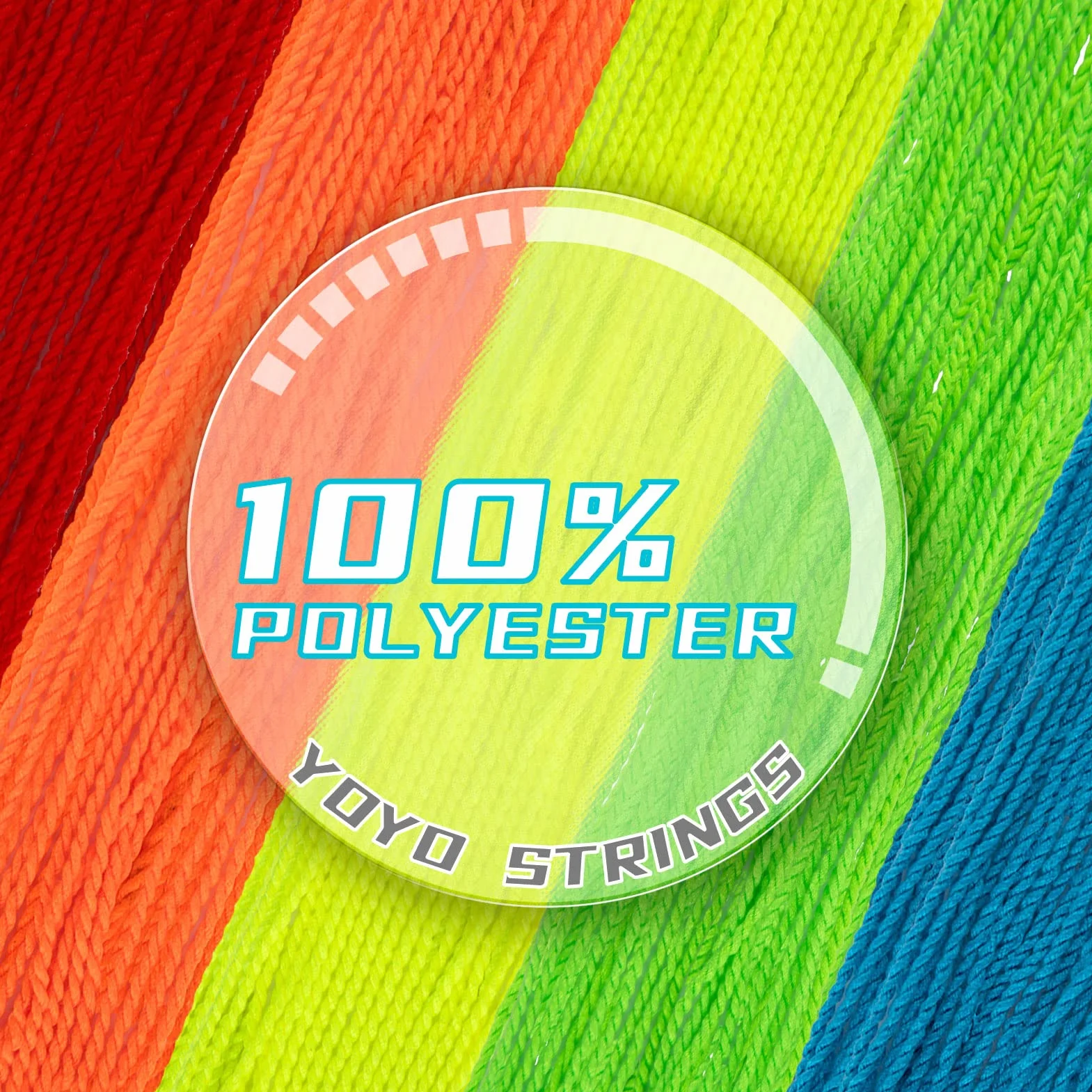 Yoyo Strings Professional 100% poliestere, Yoyo String for Responsive Oro Unresponsive Yoyo, Yo-yo String Pack of 25 - Yellow, verde, blu, arancione, rosso