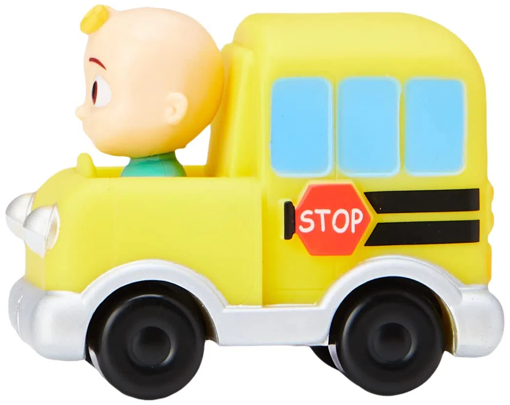 CoComelon JJ Melon Mini veicolo - Caratteristiche JJ integrato in scuolabus giocattolo auto - Giocattoli per bambini, bambini e bambini in età prescolare