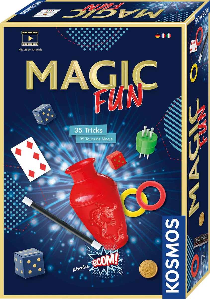 KOSMOS Magic Fun - Kit di Magia per Bambini 8+ Anni, 35 Trucchi di Magia, Istruzioni Illustrate e Video Online