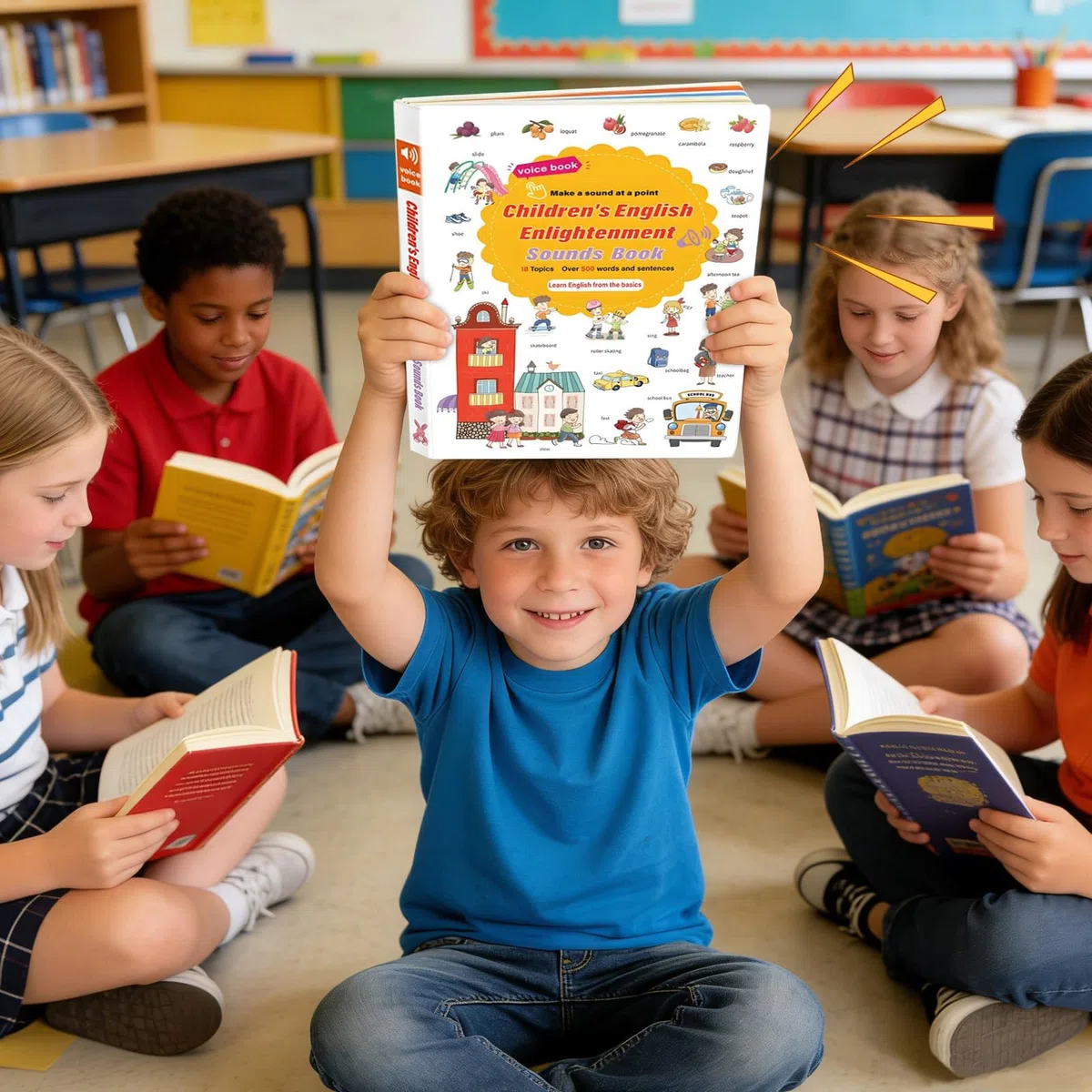 Generico English Words Sound Books - Gioco Di Lettura Di Oltre 500 Parole | Libri Di Apprendimento Elettrici Interattivi Di Oltre 500 Parole | Per La Scuola 'infanzia, La Biblioteca 'asilo, La