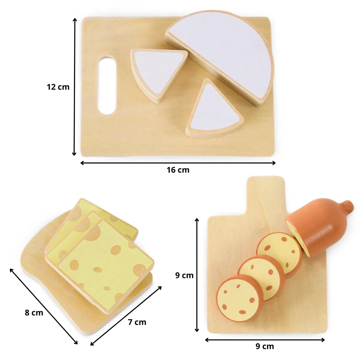 Mamabrum Set Colazione in Legno per Bambini - Gioco di Pappa con Accessori da Cucina per Piccoli Chef, Include Tagliere e Alimenti in Legno