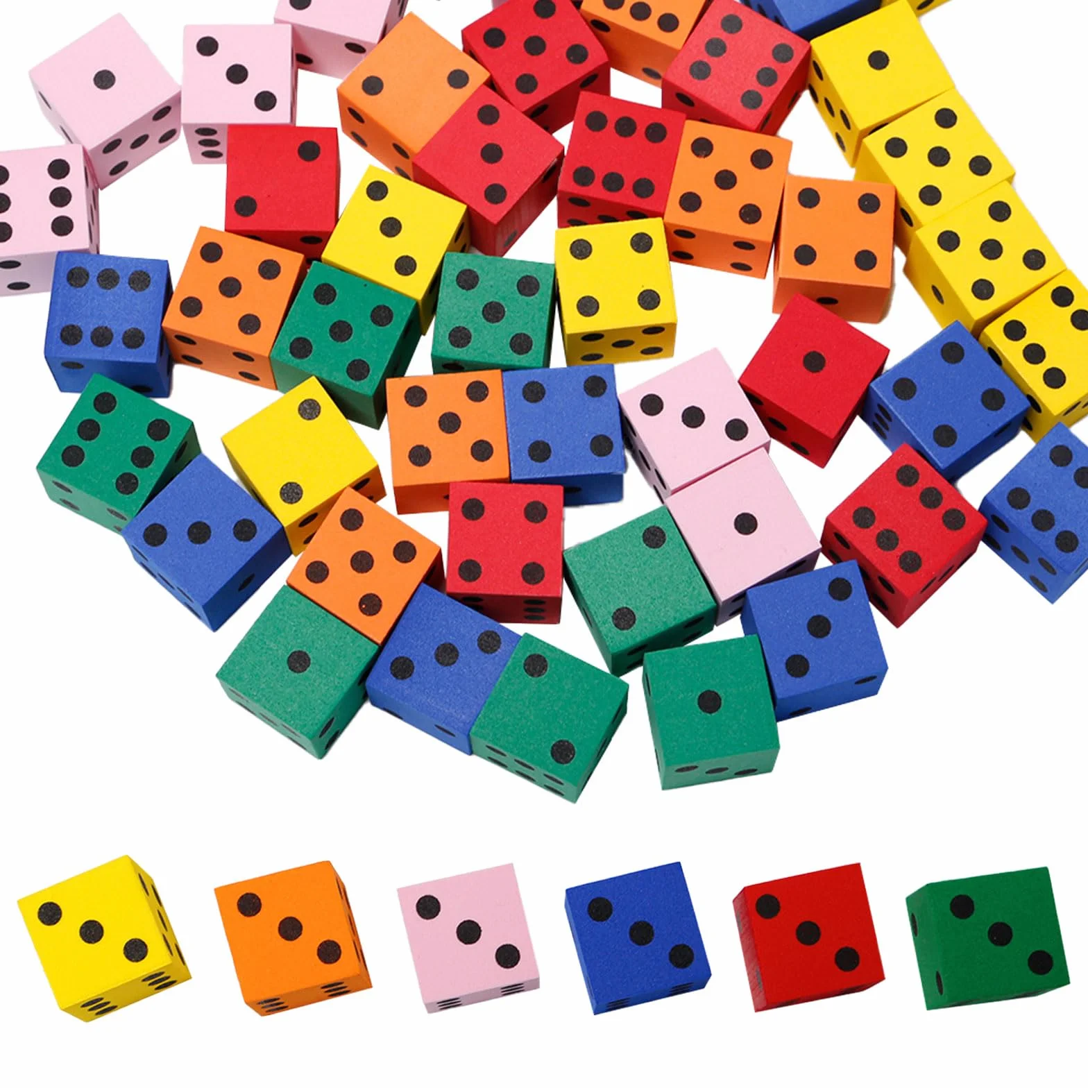48 Pezzi Dadi in Gommapiuma 2 cm Dadi Di Schiuma Dado Gioco Cubo Di Schiuma Didattici Dado per Asilo Nido, Scuola Materna, Classe, Giochi Di Matematica, Multicolore