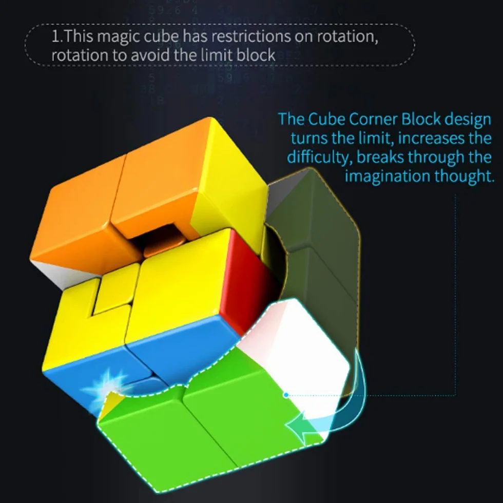 Oostifun MoYu MoFang JiaoShi Meilong KuiLei Cube Cubing Classroom Meilong Puzzle Cube multicolore con un cubo treppiede (Style-1)
