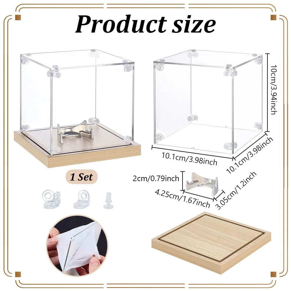 PH PandaHall Espositore per Monete da Collezione Portamonete in Acrilico Trasparente, Custodia Singola per Monete Supporto per Gioielli Medaglioni Pietre Foto e Souvenir, 10x10x10cm