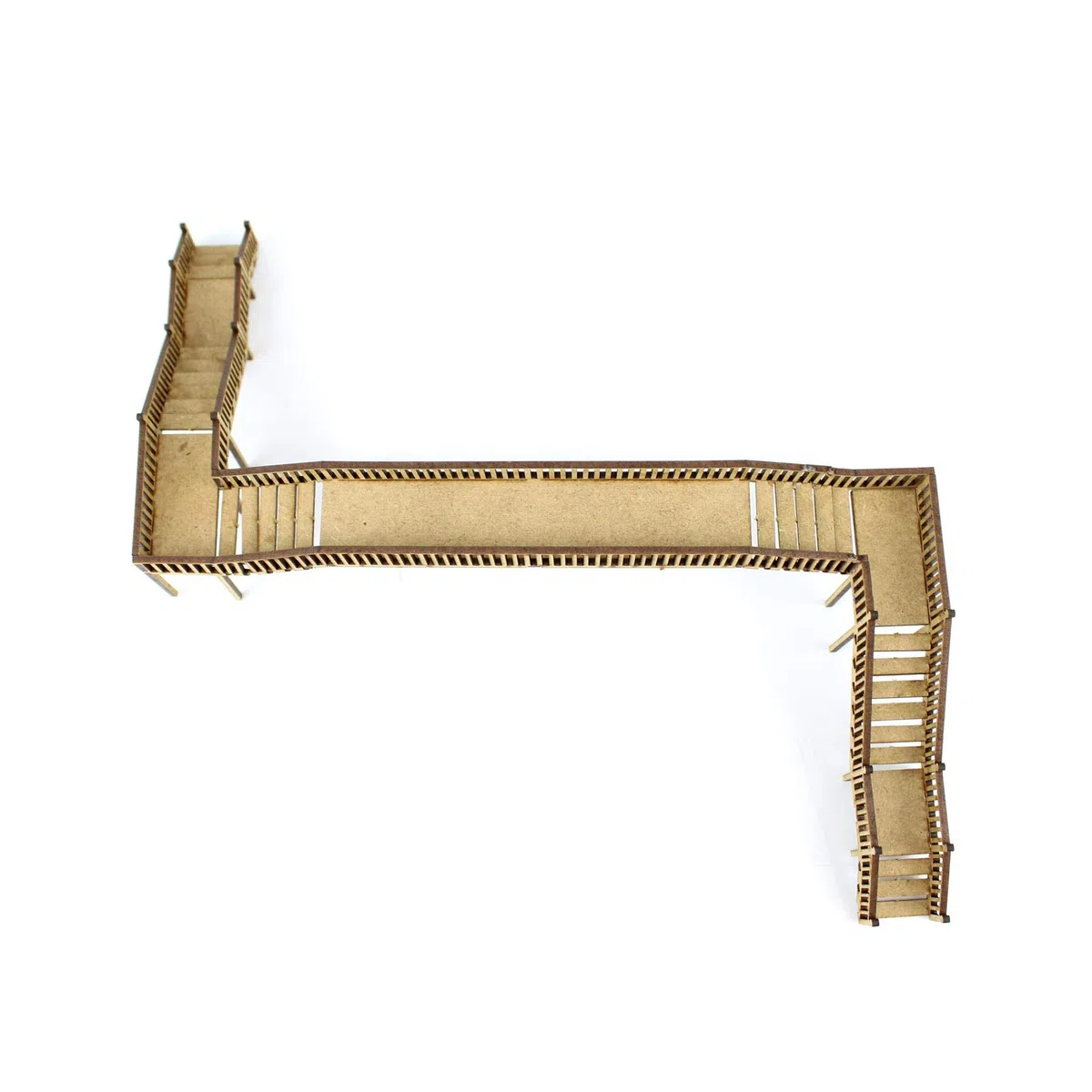 War World Scenics Sistema Stazione Ferroviaria - Ponte Pedonale Sopraelevato a forma di Z - Scala 00 Modellismo Ferroviario Passaggio Binario Doppio Diorama MDF Accessori Banchina Spedizione Tracciata