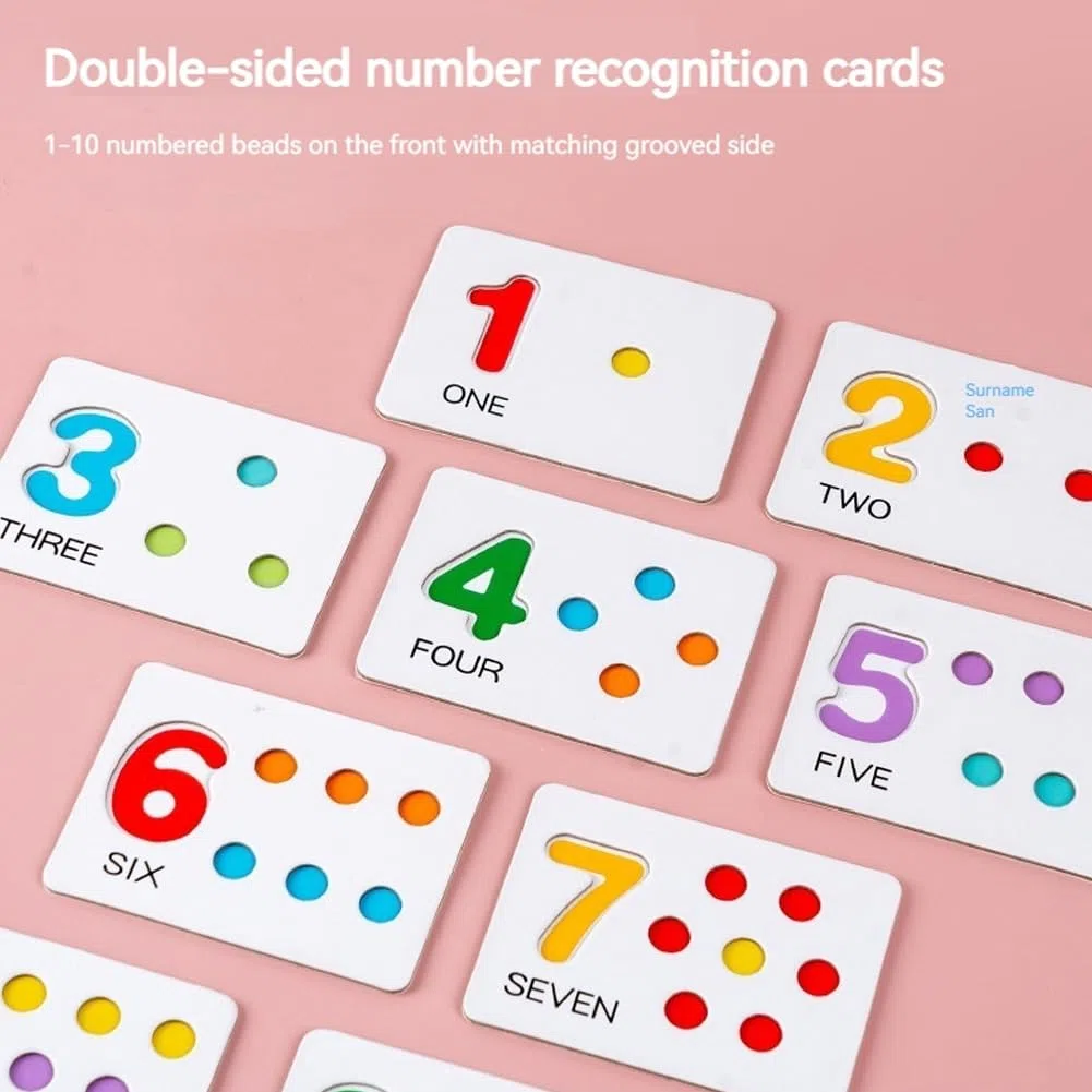 Set di Giocattoli Matematica aritmetica Montessori, Silicone e apprendimento Digitale in Legno con Perle, Set aritmetico di Montessori con Bacchette, cucchiai, Blocchi numerici