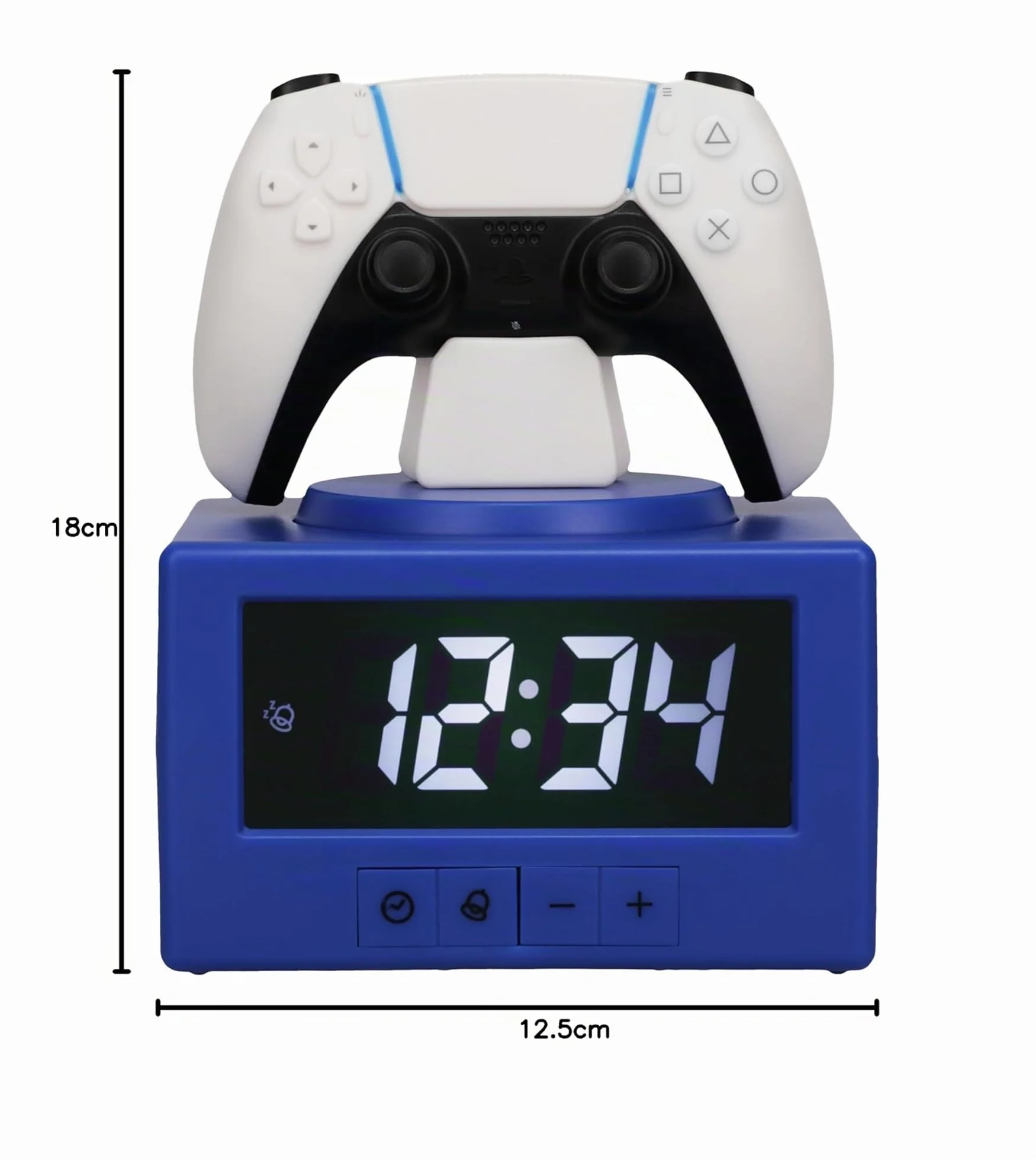 Paladone, Sveglia digitale con controller DualSense della PlayStation, con funzione luce notturna, con licenza ufficiale, decorazione da gaming e per camera da letto, per bambini e ragazzi