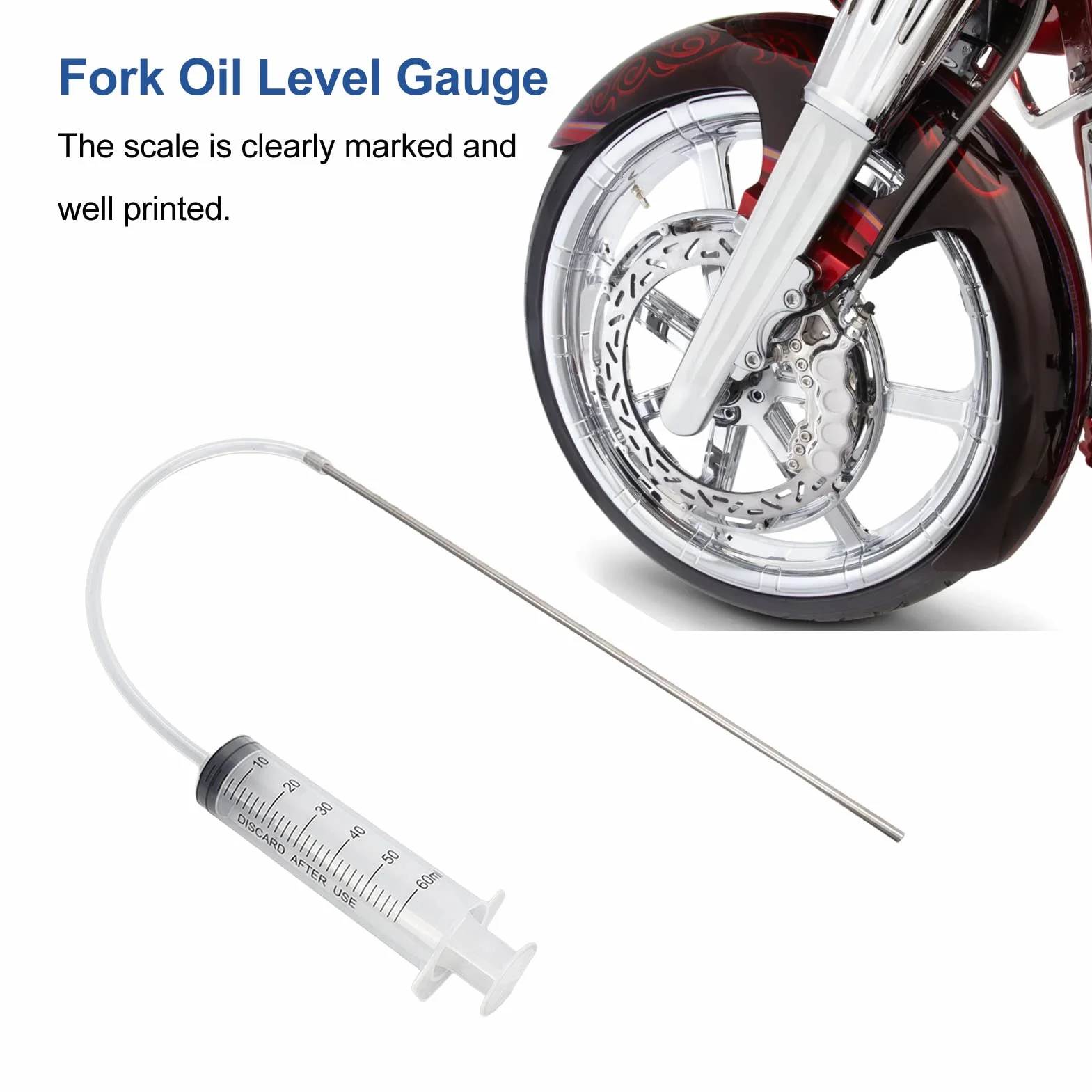Indicatore Livello Olio Forcella, Indicatore Livello Olio Forcella Strumento di Misurazione Regolazione Livello Olio Forcella Universale per Moto Strumenti Moto Indicatore Livello Olio Sospensione For