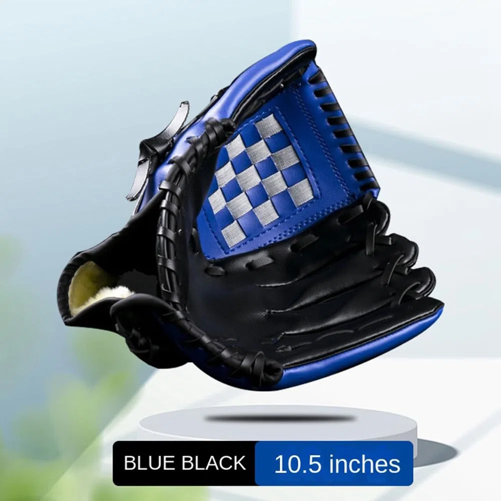 Guanti da baseball da 10,5 pollici guanti da campo guanti da baseball professionali da baseball e softball guanti da cattura in PU nero
