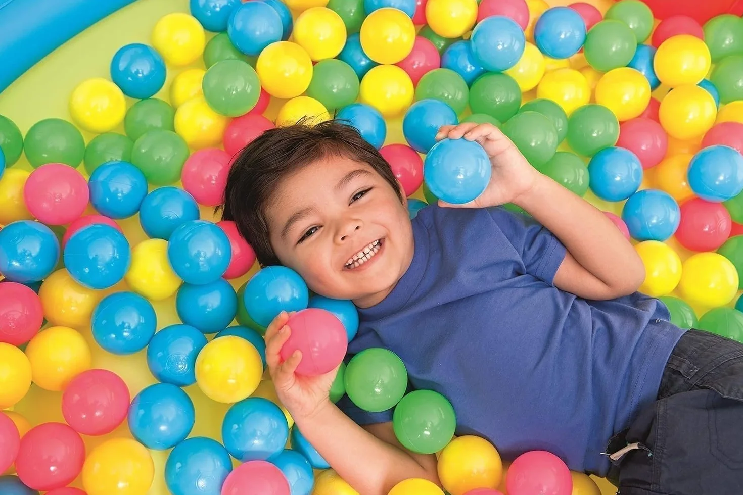 Sacca con Palline Colorate Cesta con 40 Palline Colorate ∅ 7 cm per Bambini in Rete Richiudibile Piscina Cameretta Gioco 40 Palline Palline di Plastica Colorate Gioco per Bambini (B)