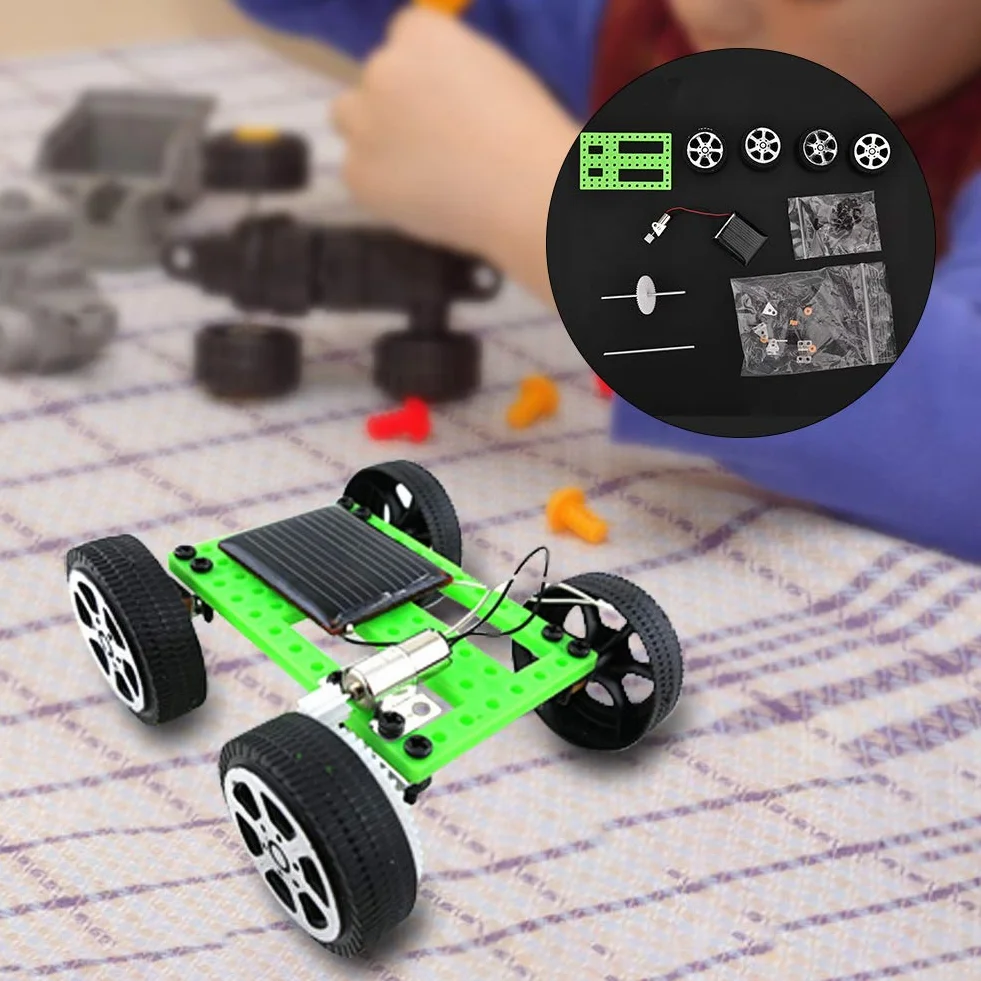 Giocattoli Scientifici Fai-da-Te Assemblaggio Auto ad Energia Solare Mini Sun Power Solar Car Model Science Experiment Costruzione di Giocattoli per Bambini sopra i 14 Anni