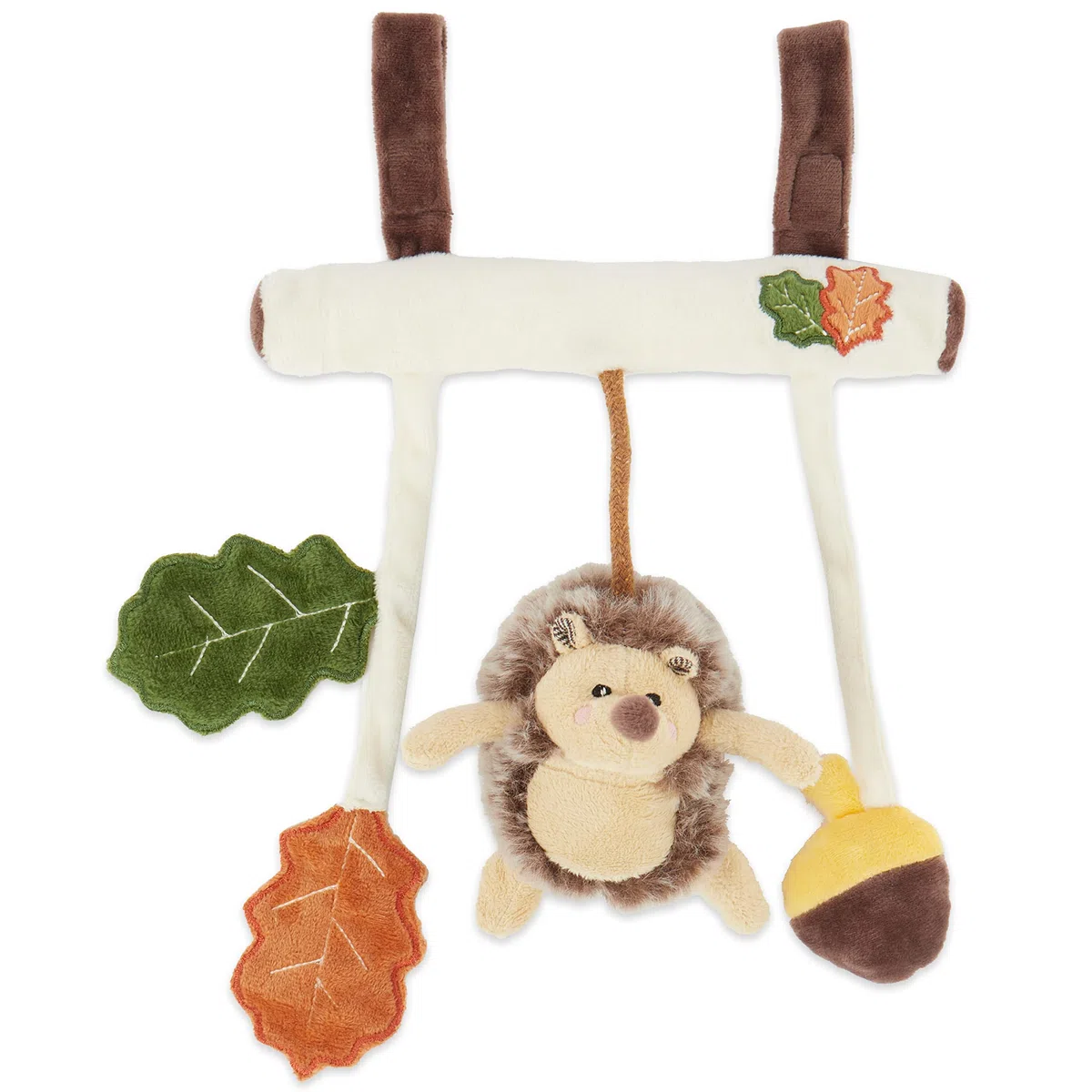 BIECO Catena per carrozzina a forma di riccio, ca. 30 x 21 cm, giocattolo maxi cosi, per lettino o box con ciondolo ad arco, gioco di attività, giocattolo mobile con anelli di presa